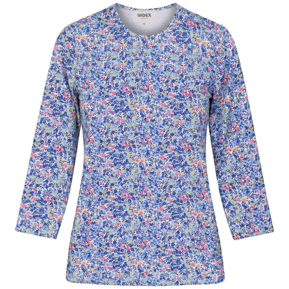 Printed Cotton Tee in Denim White by Index