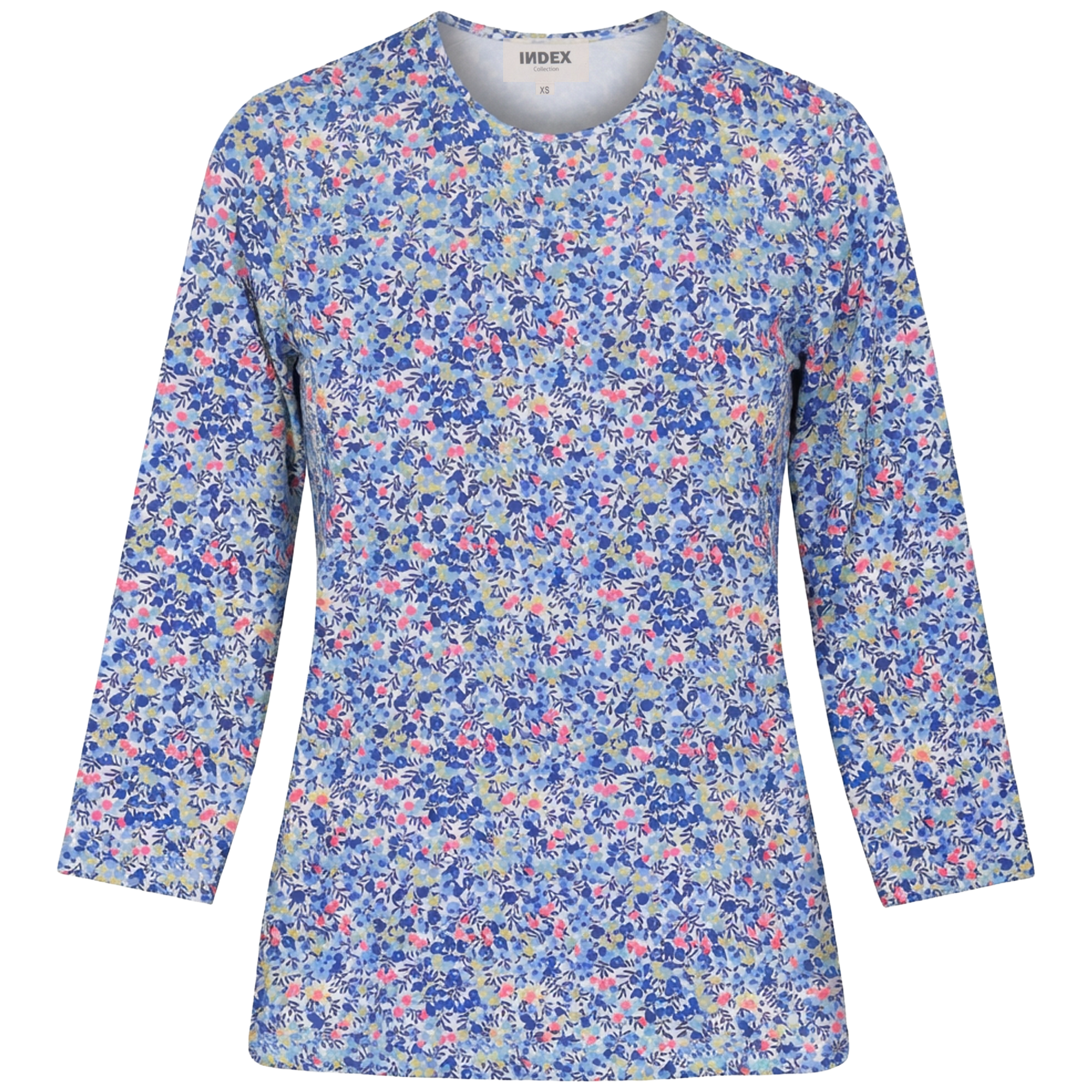 Printed Cotton Tee in Denim White by Index