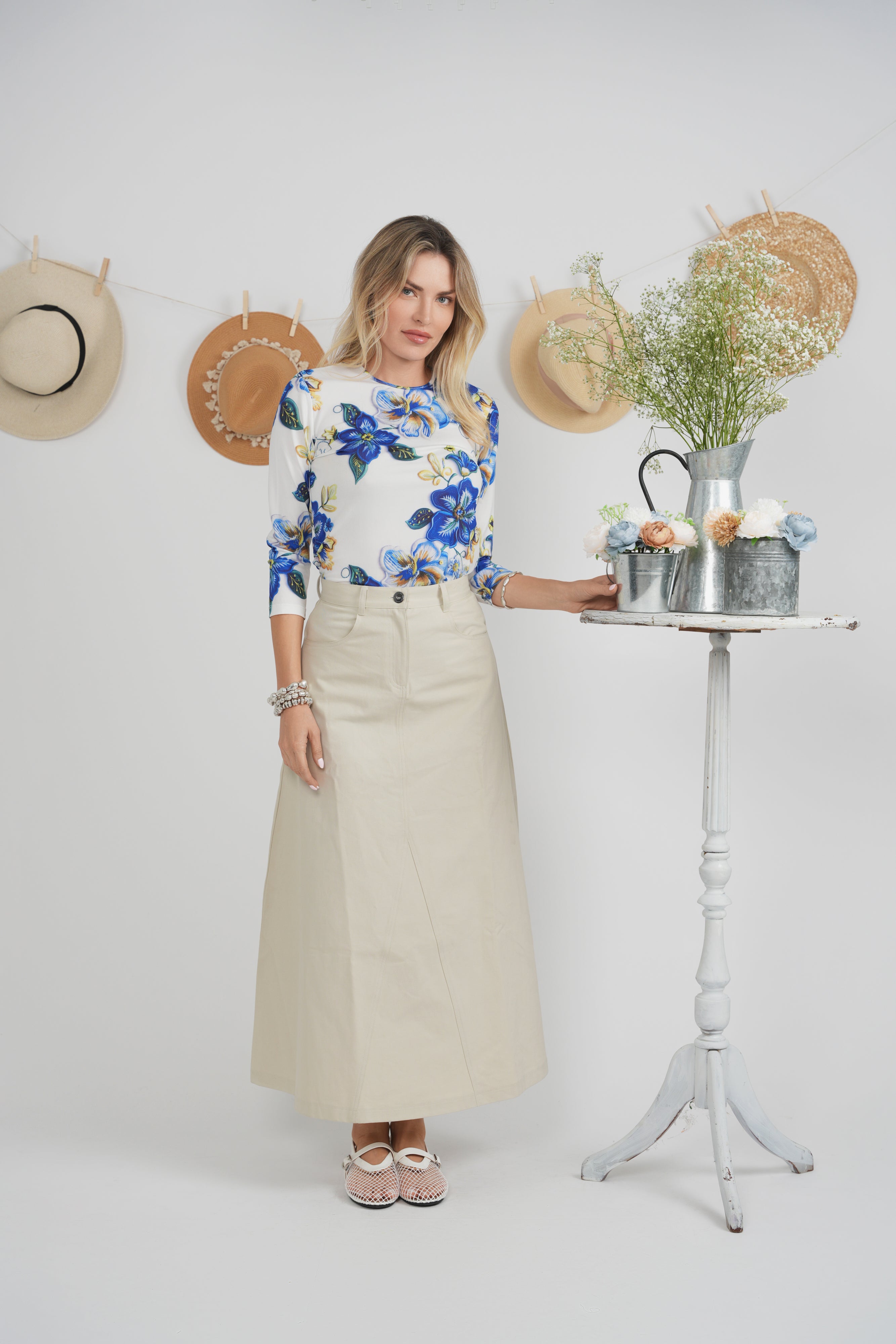 Printed Cotton Tee in by Index