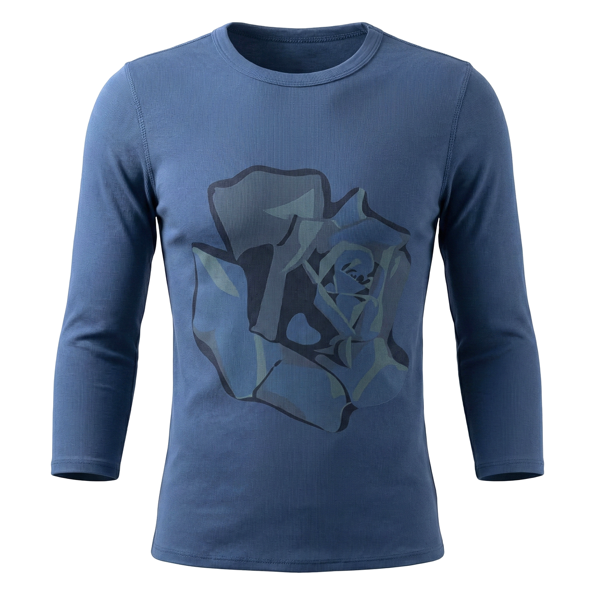 Graphic 3/4 Tee in Chambray by 24-Jul