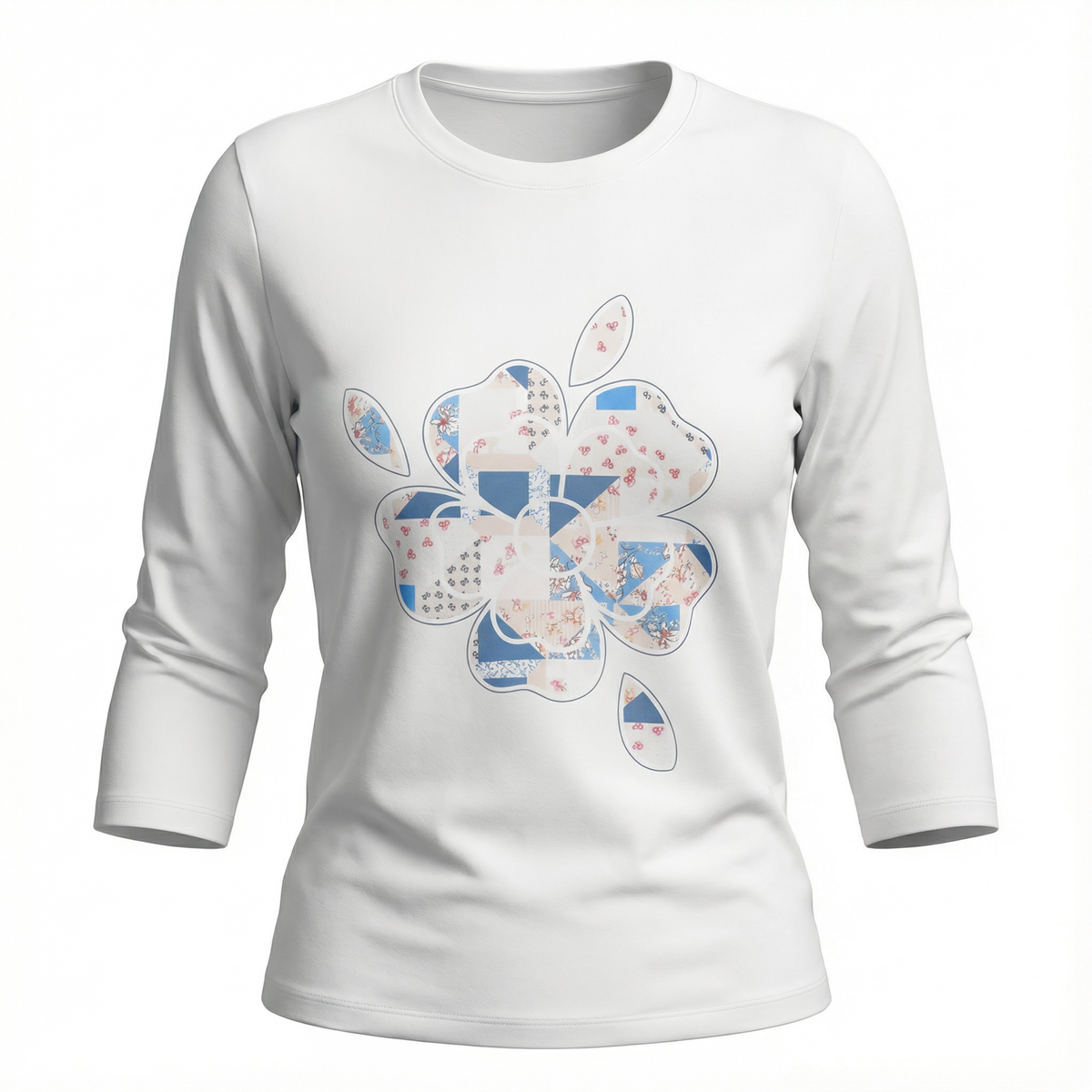 Graphic 3/4 Tee in White by 24-Jul