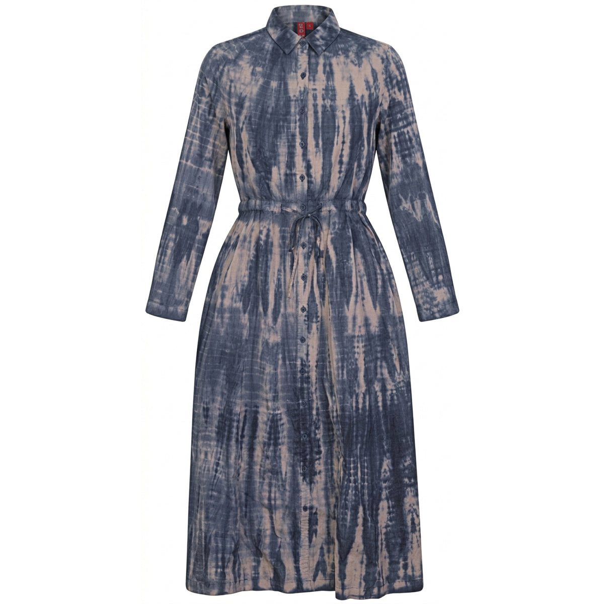 Tie Dye Midi Shirt Dress in Dark Denim by Red Myth