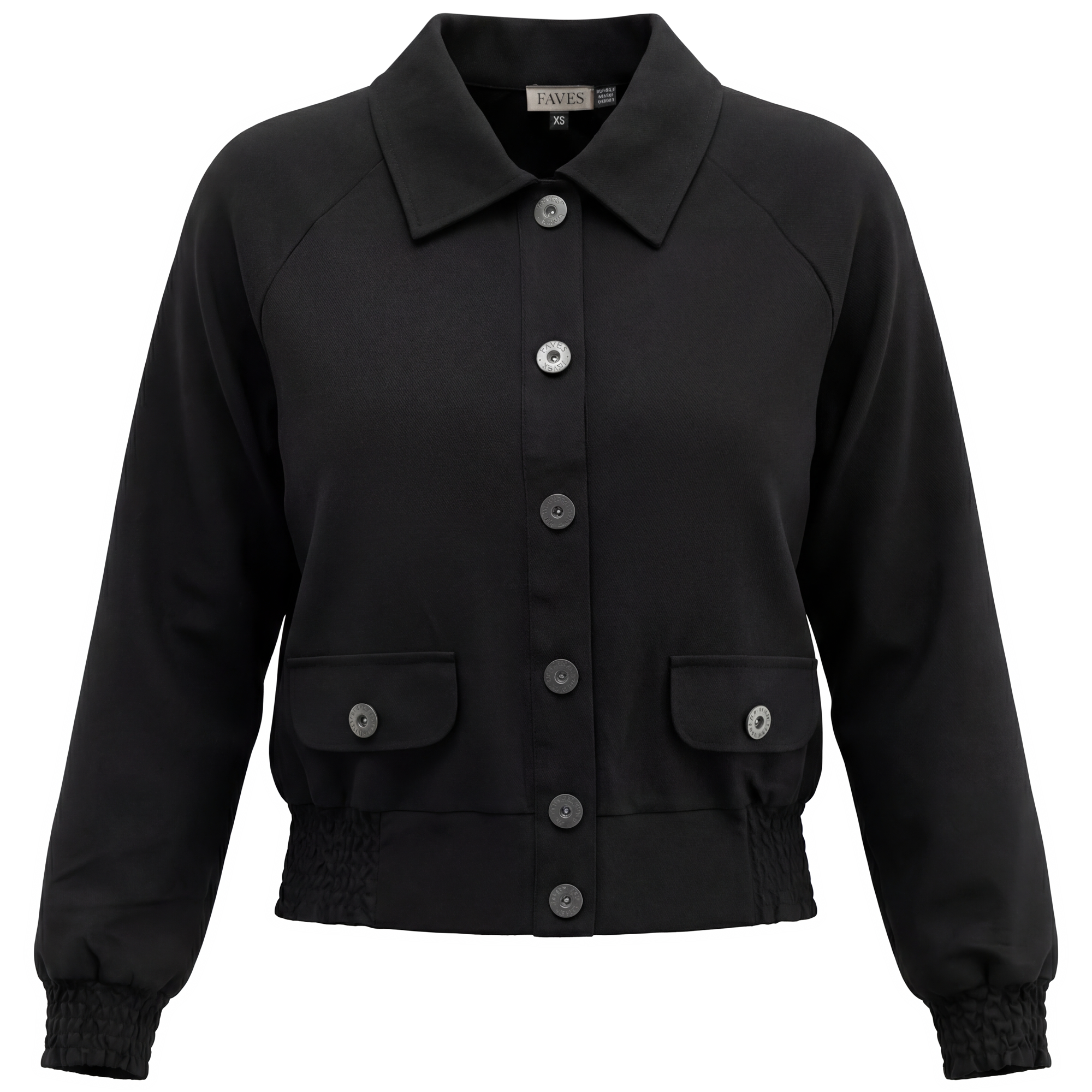 Cropped Cotton Bomber Jacket in by Faves