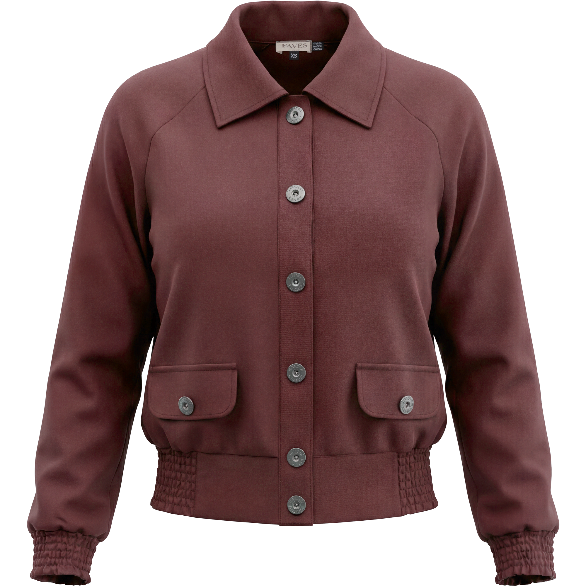 Cropped Cotton Bomber Jacket in Champagne by Faves