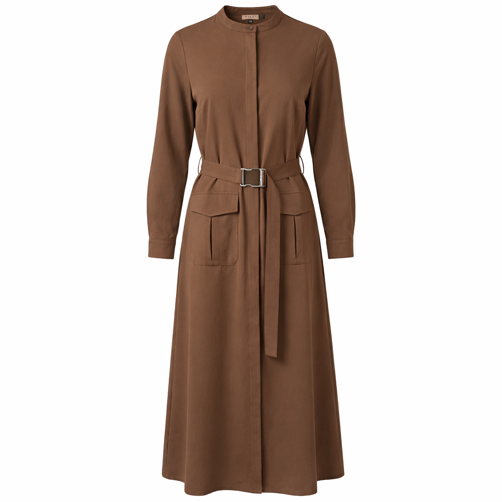 Cargo Midi Dress in Mocha by Faves