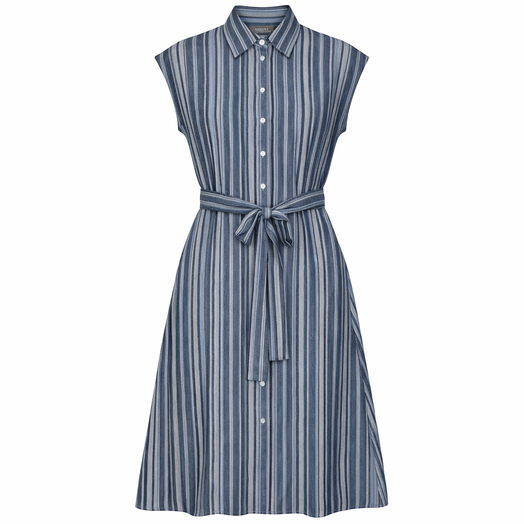 Linen Striped Midi Shirt Jumper in by Birch