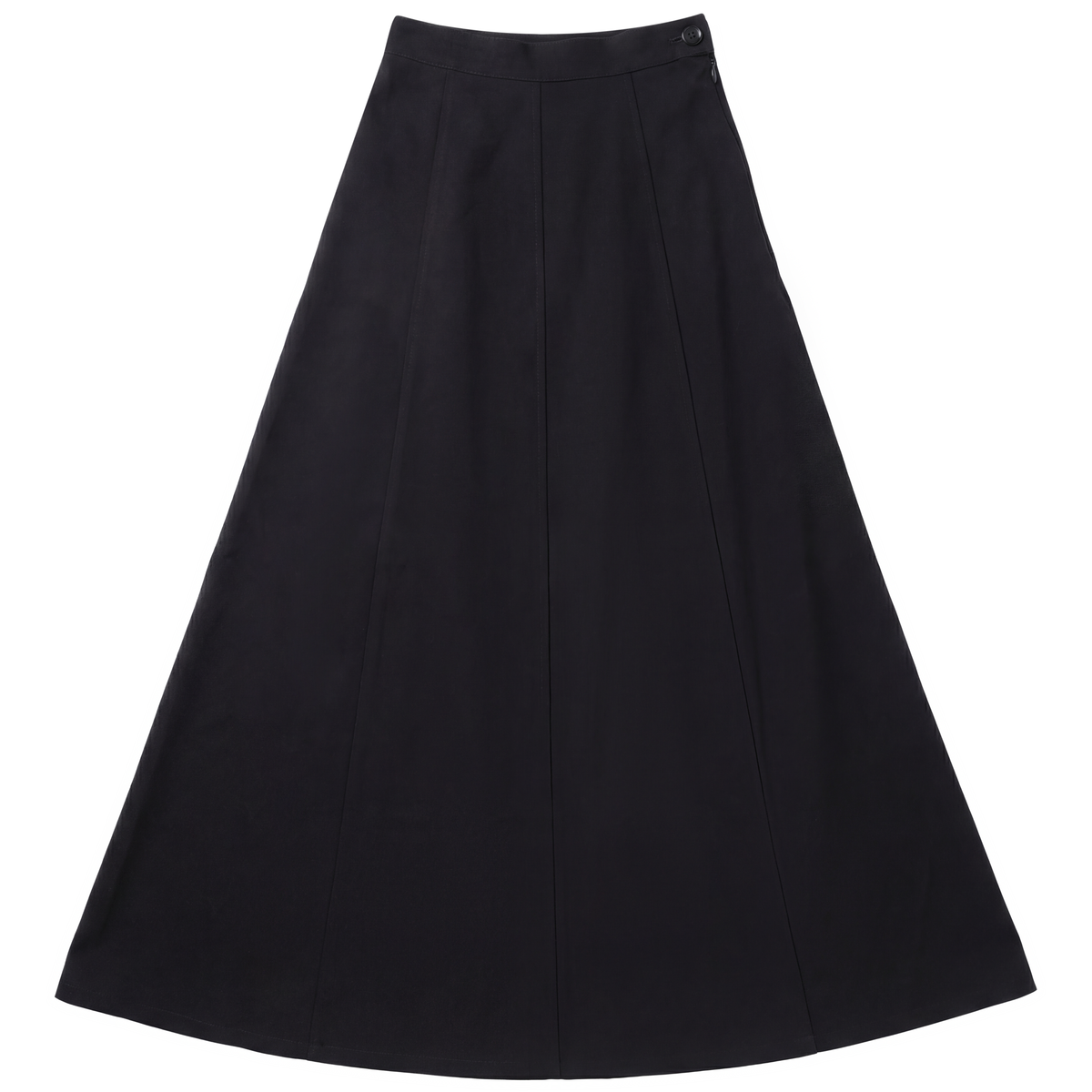Denim Maxi Trumpet Skirt in Black by Faves