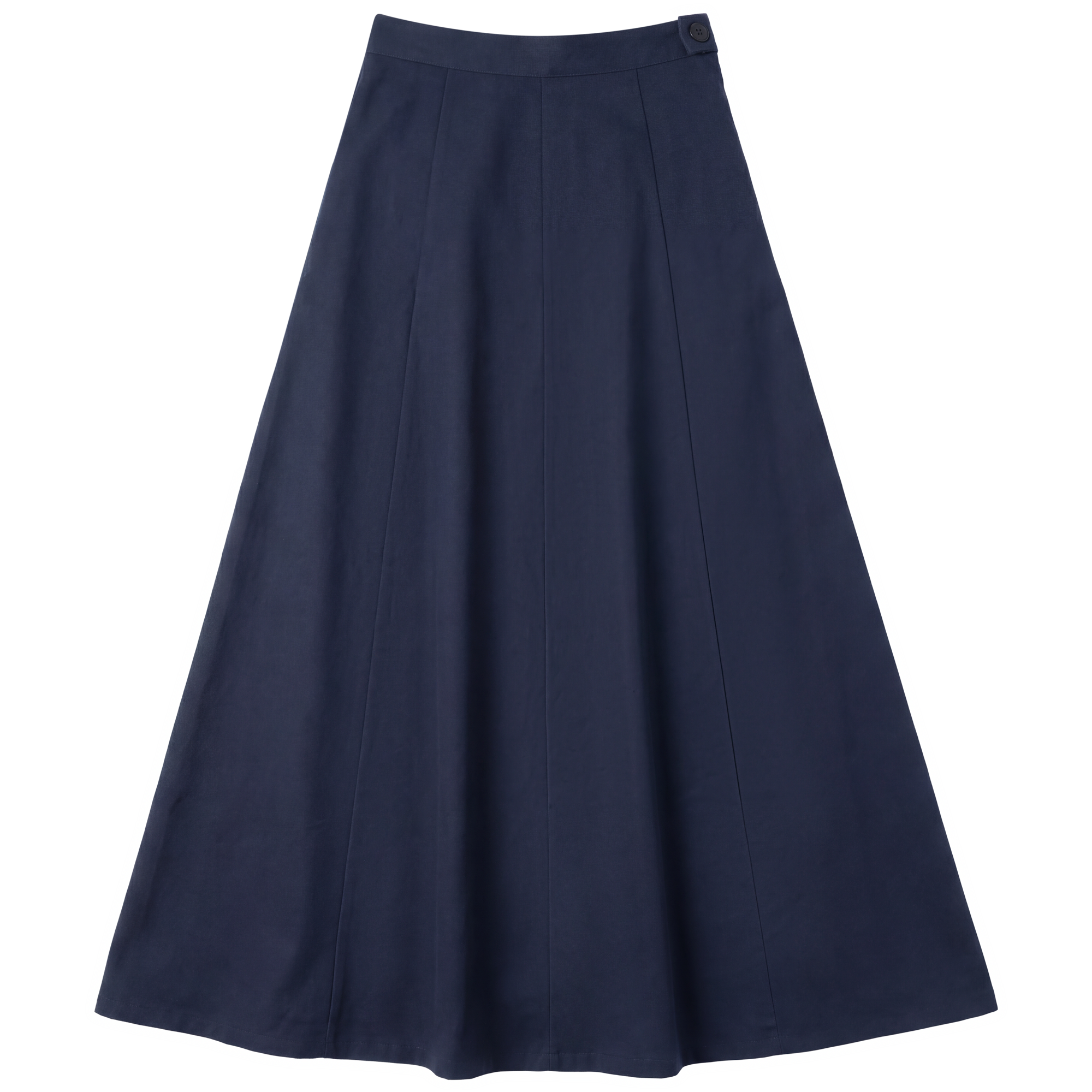 Denim Maxi Trumpet Skirt in Navy by Faves
