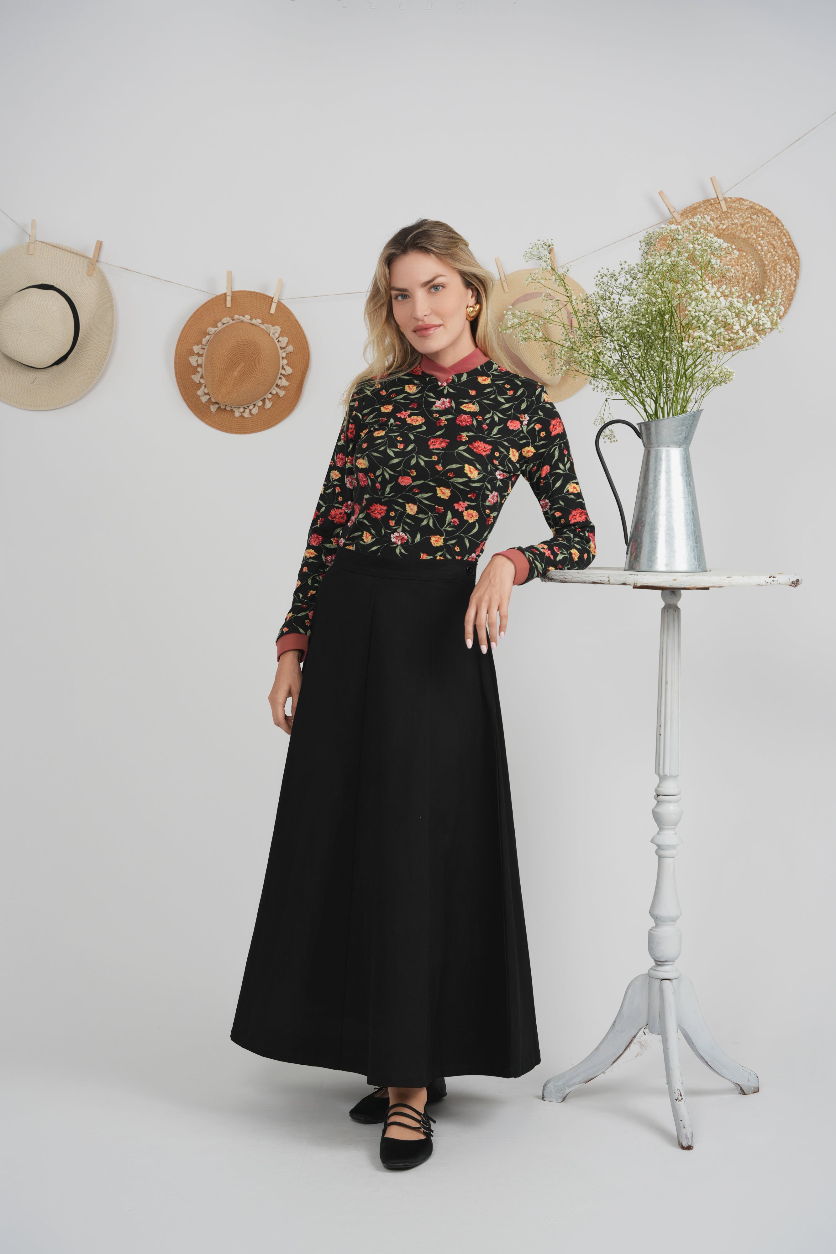 Denim Maxi Trumpet Skirt in by Faves