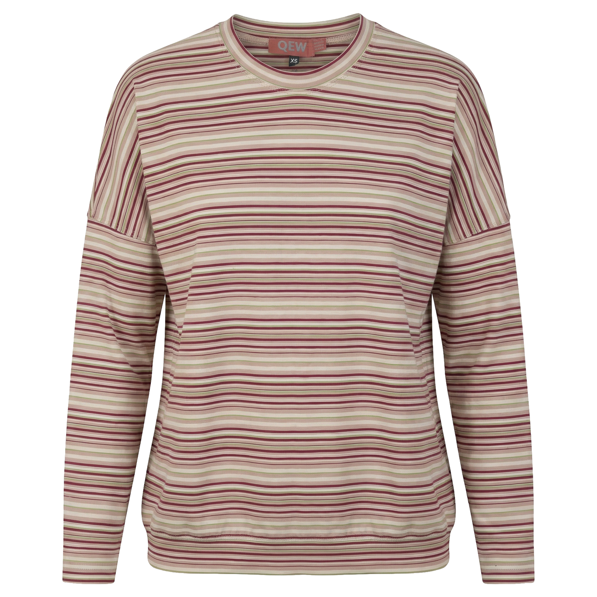 Striped Cotton Dolman Top in Berry by QEW