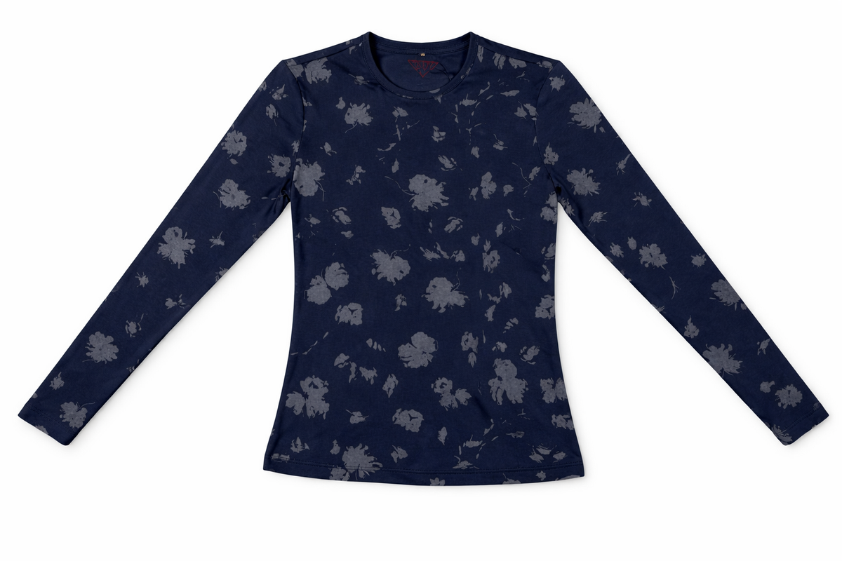 Printed Tee in Denim by 24-Jul