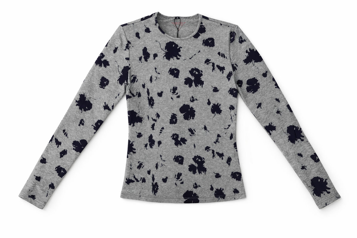 Printed Tee in Grey by 24-Jul