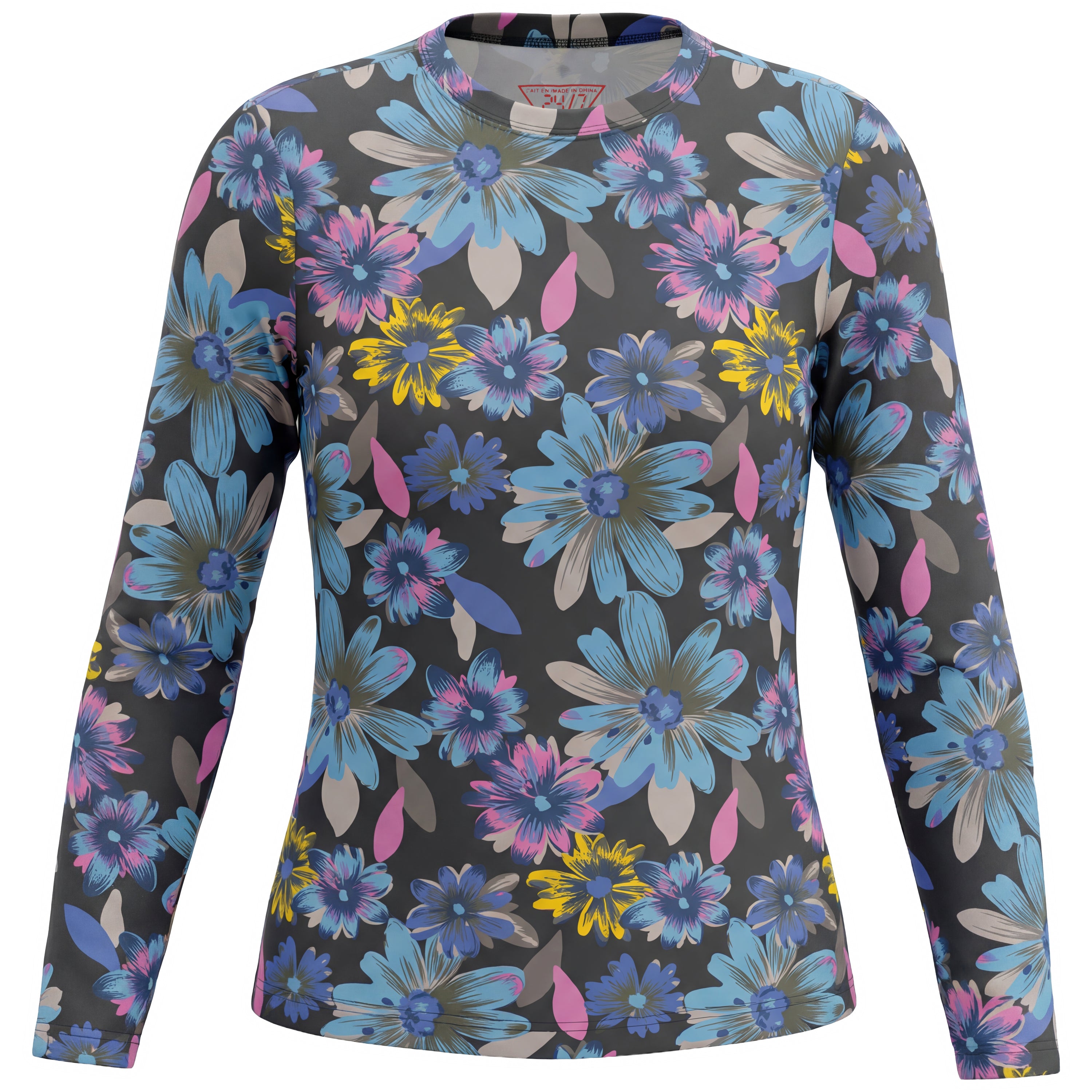 Cotton Printed Tee in Dark Denim Floral by 24/7