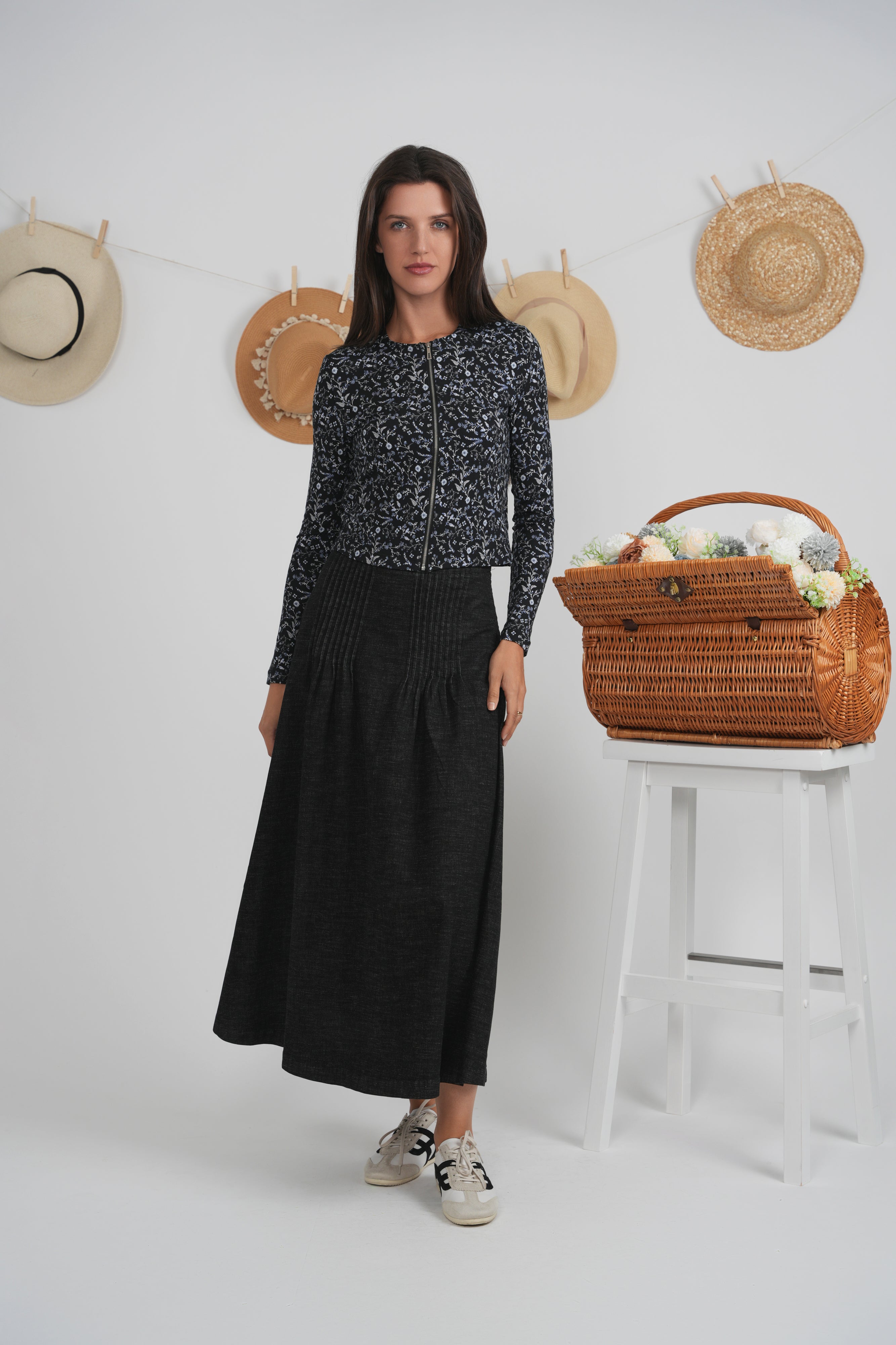 Floral Zipper Tee in by Riff