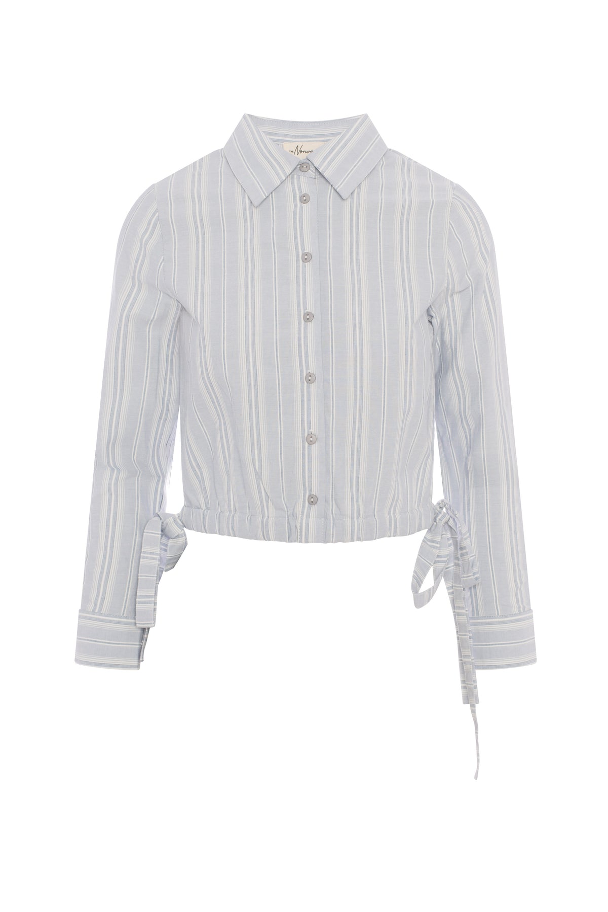Striped Cropped Blouse in Blue by The Norway Club