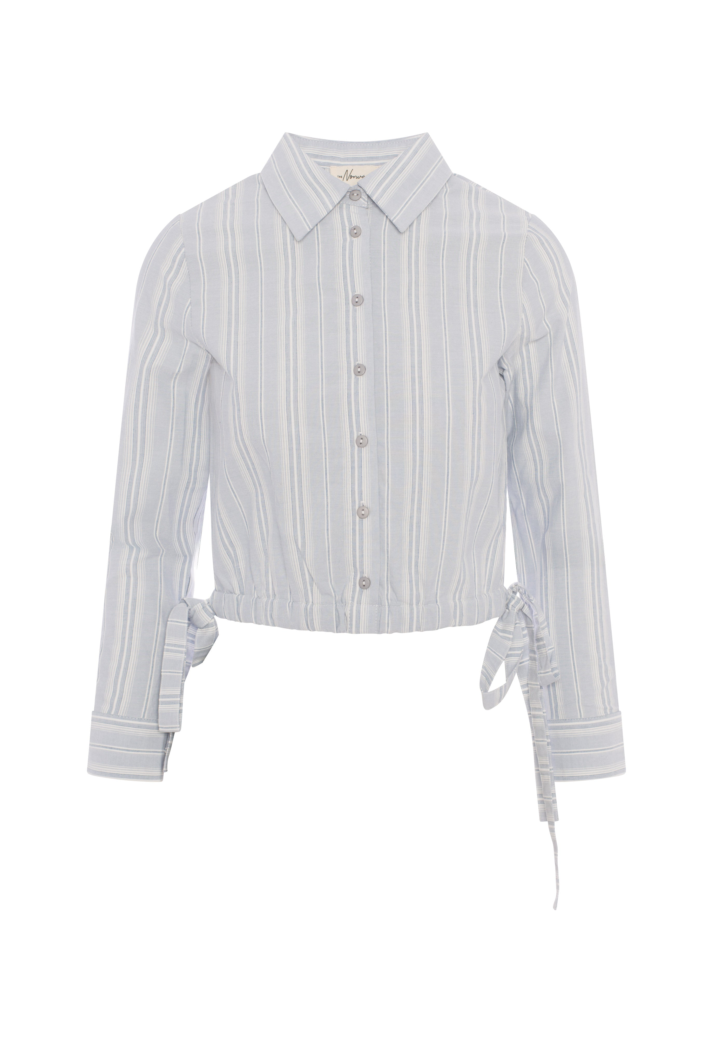 Striped Cropped Blouse in Blue by The Norway Club