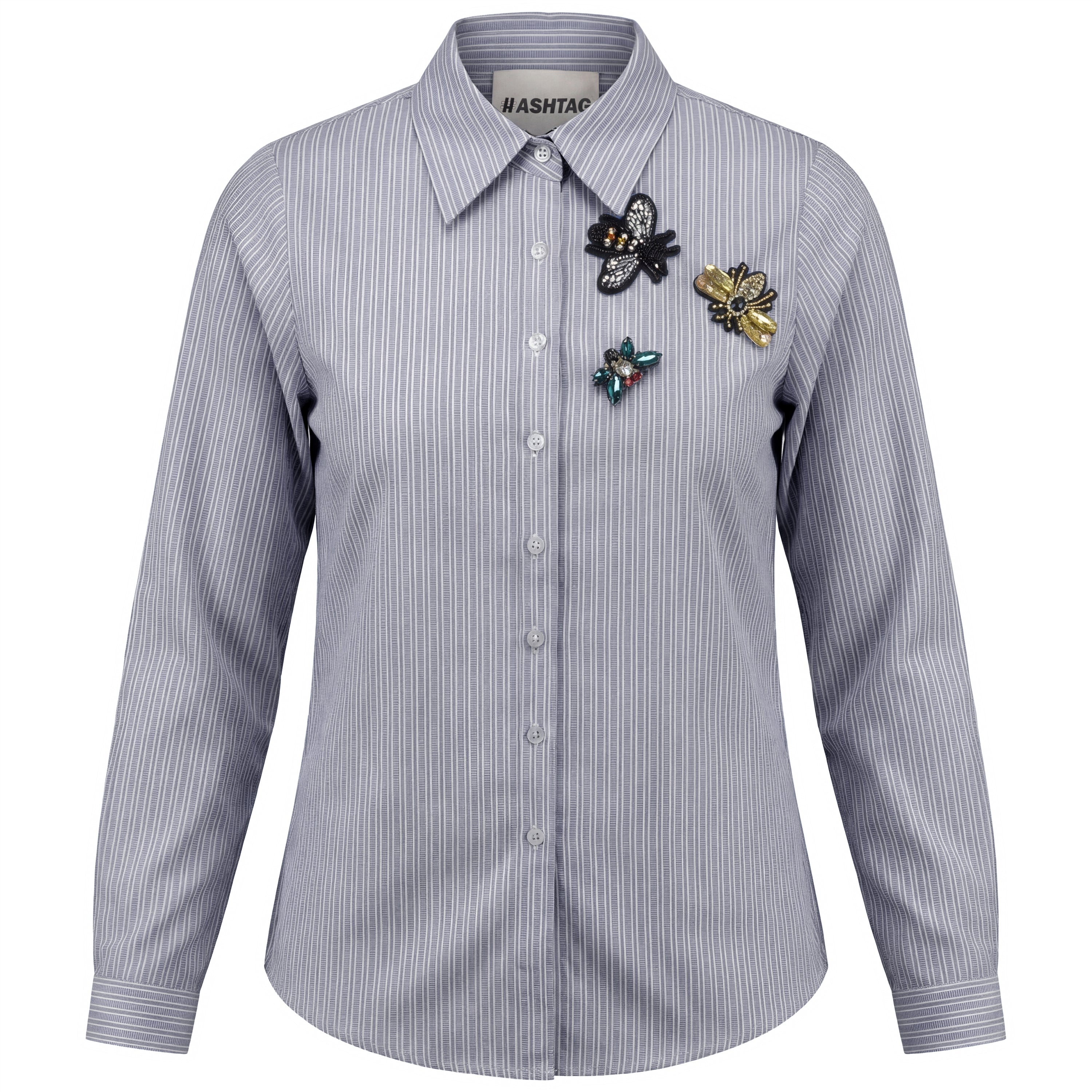 Striped Blouse With Applique in by Hashtag