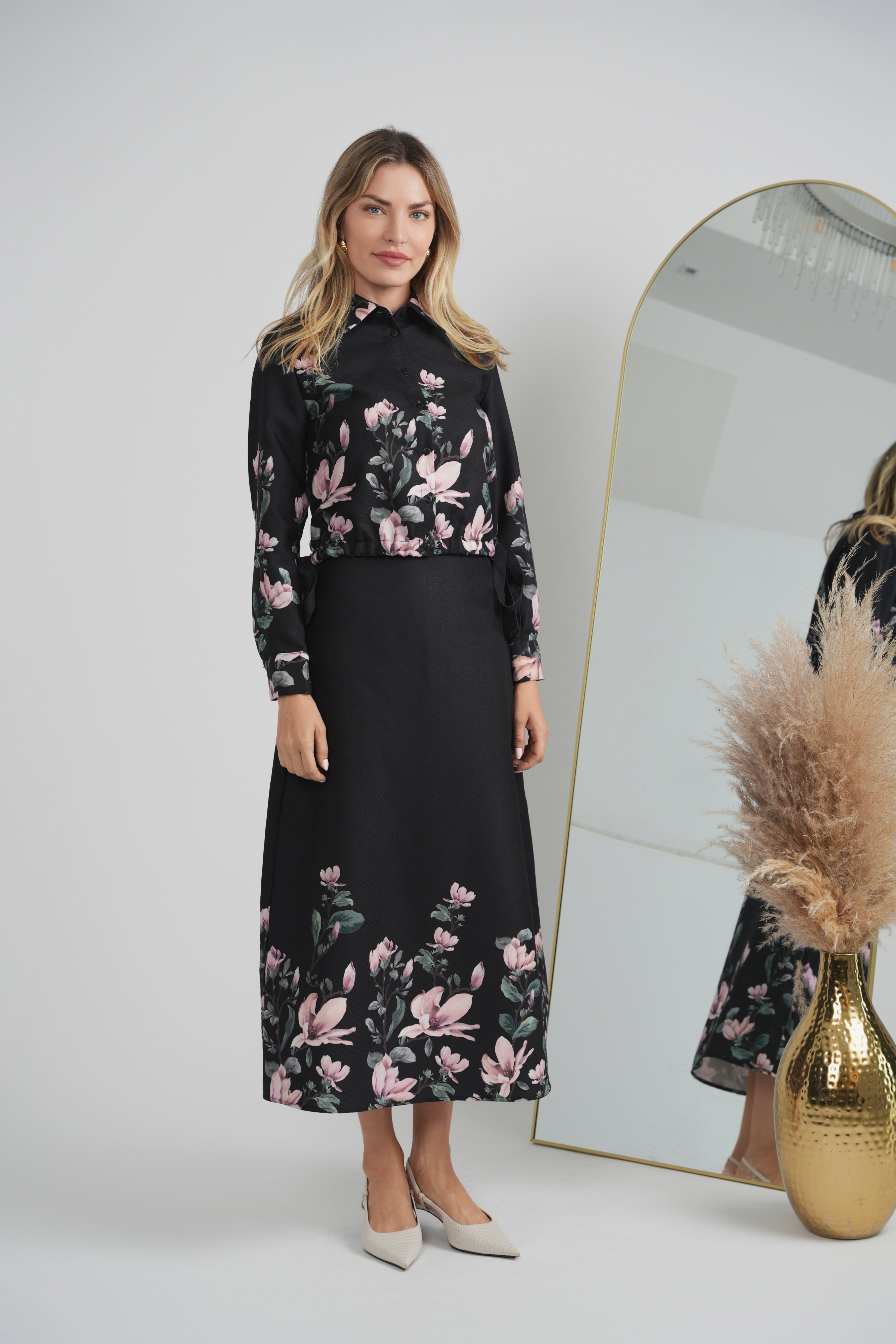 Floral Woven Twill Set in by Club Malibu