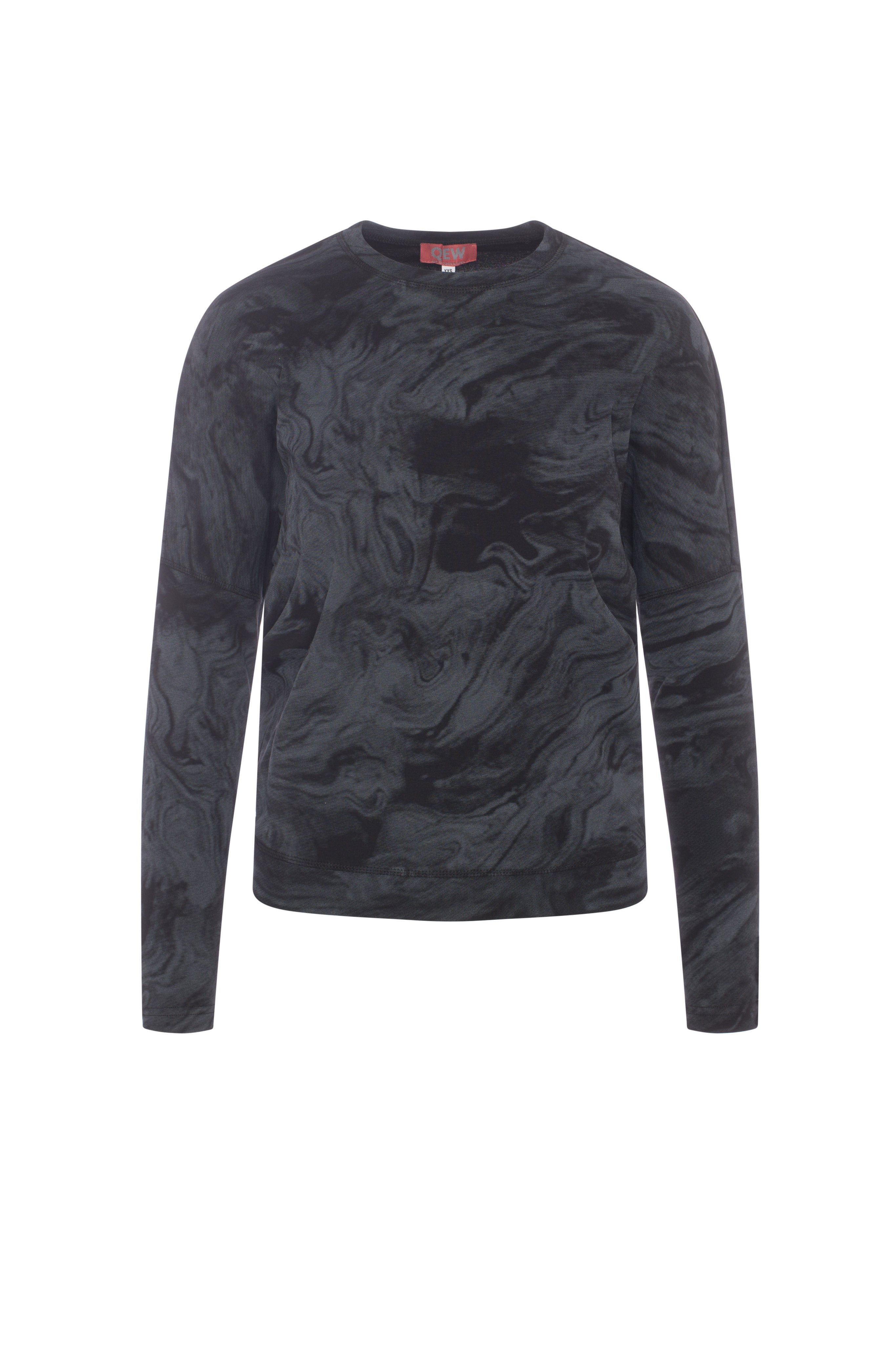 Tie Dye Dolman Top in Black by QEW