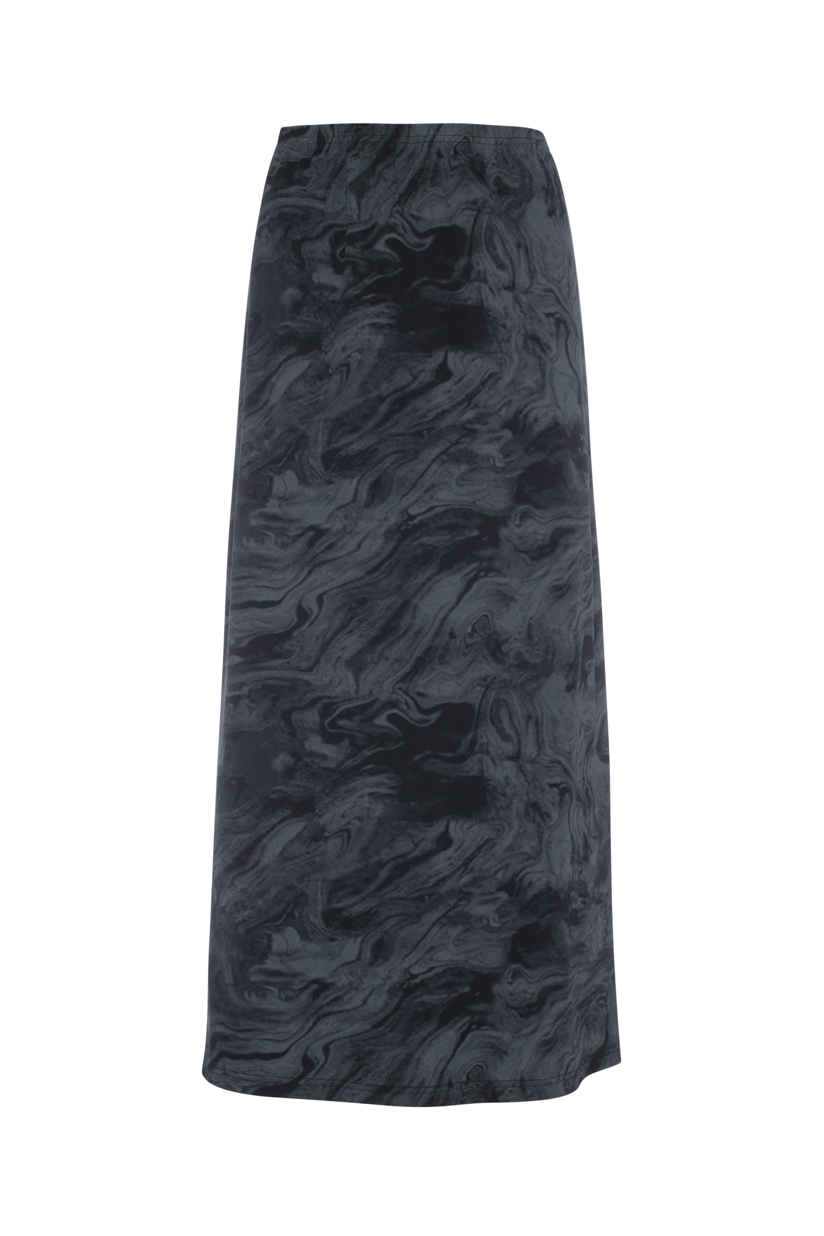 Tie Dye Maxi Skirt in Black by QEW