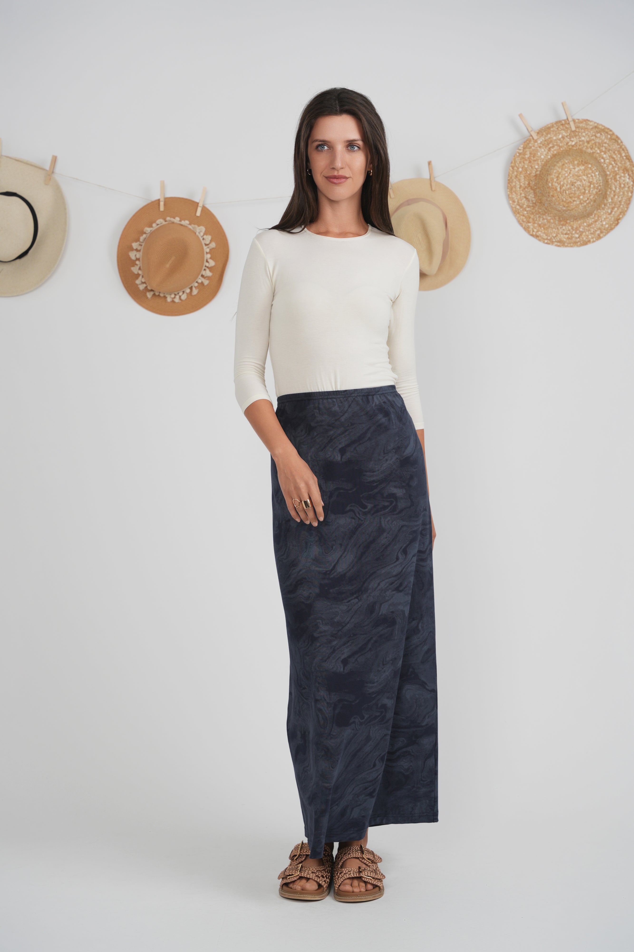 Tie Dye Maxi Skirt in by QEW