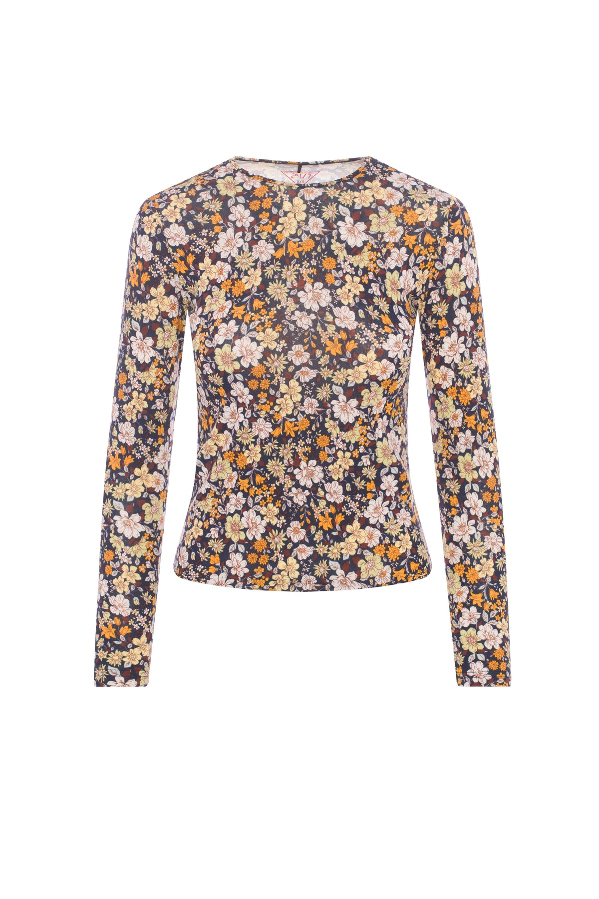 Printed Long Sleeve Tee in Navy by 24-Jul