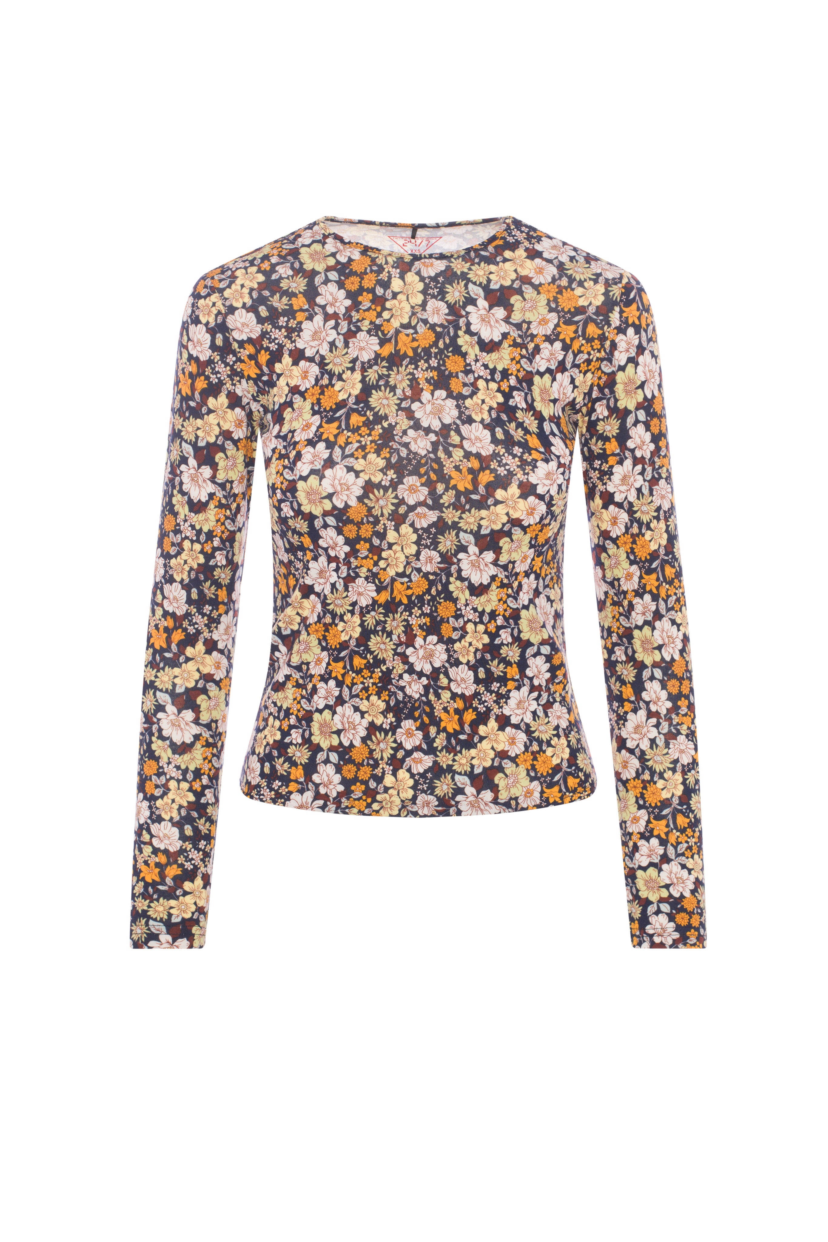 Printed Long Sleeve Tee in Navy by 24/7