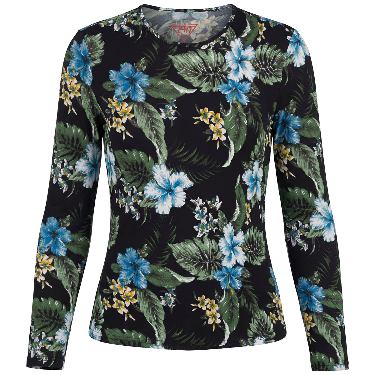 Printed Long Sleeve Tee in Black by 24-Jul