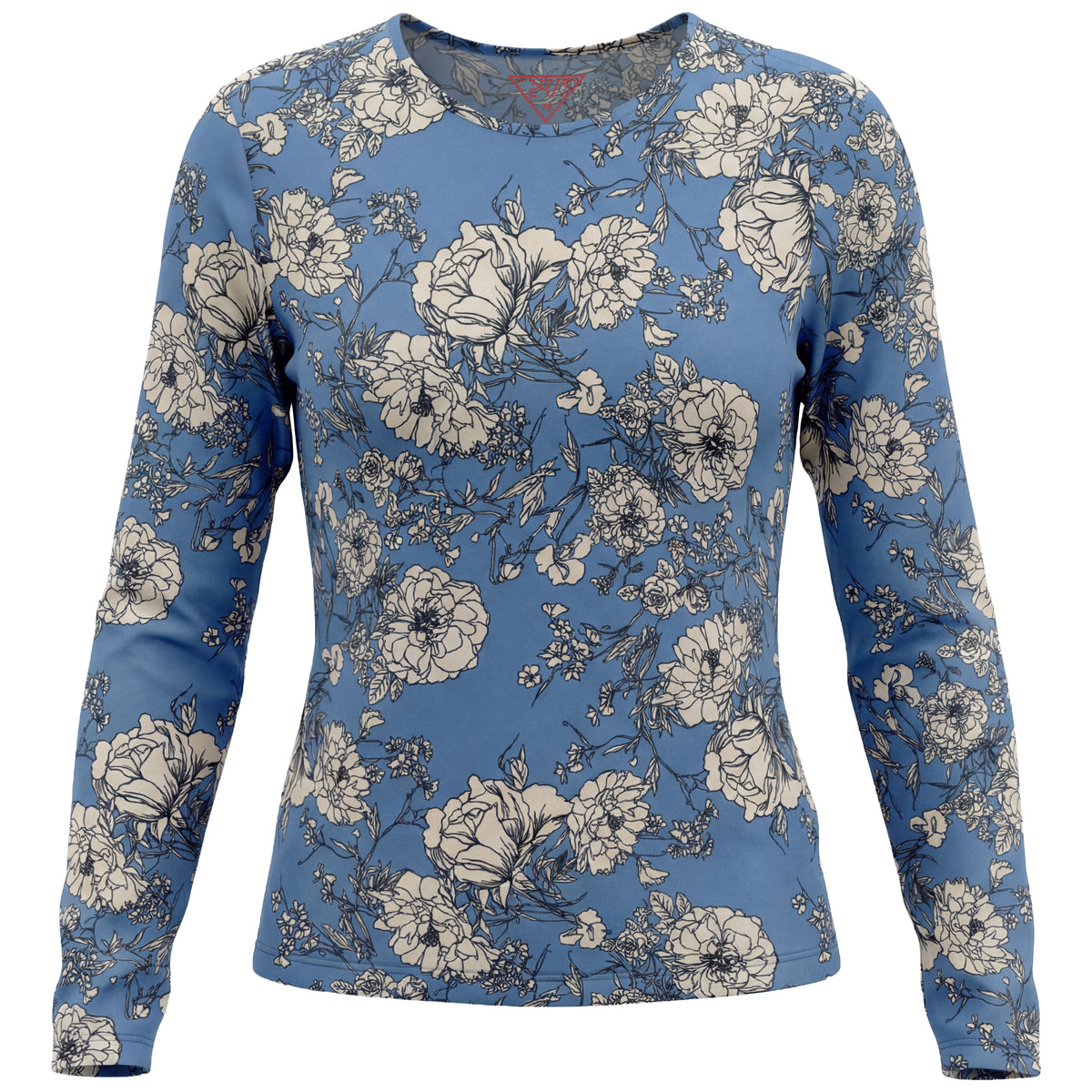 Printed Long Sleeve Tee in Chambray by 24-Jul