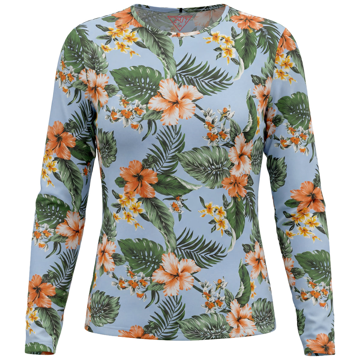 Printed Long Sleeve Tee in Light Denim by 24-Jul