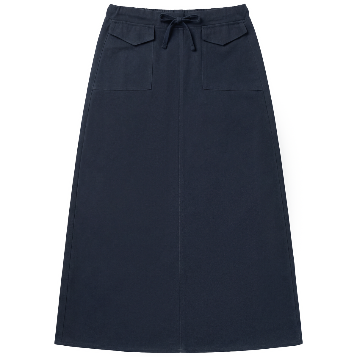 Maxi Twill Pocket Skirt in Dark Denim by Faves