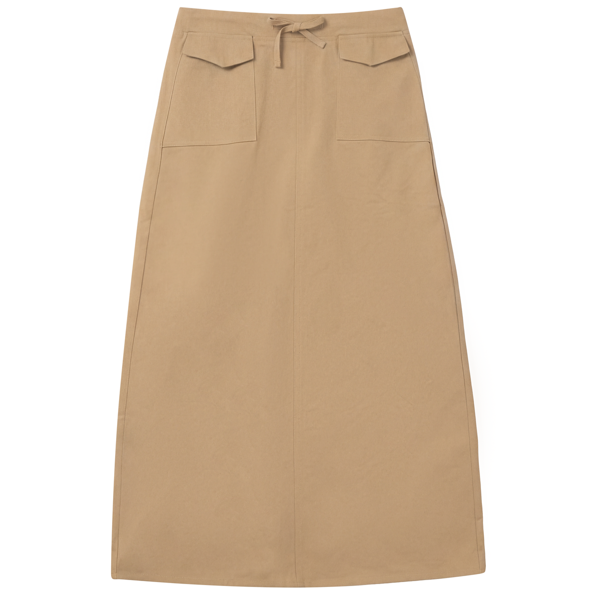 Maxi Twill Pocket Skirt in Stone by Faves