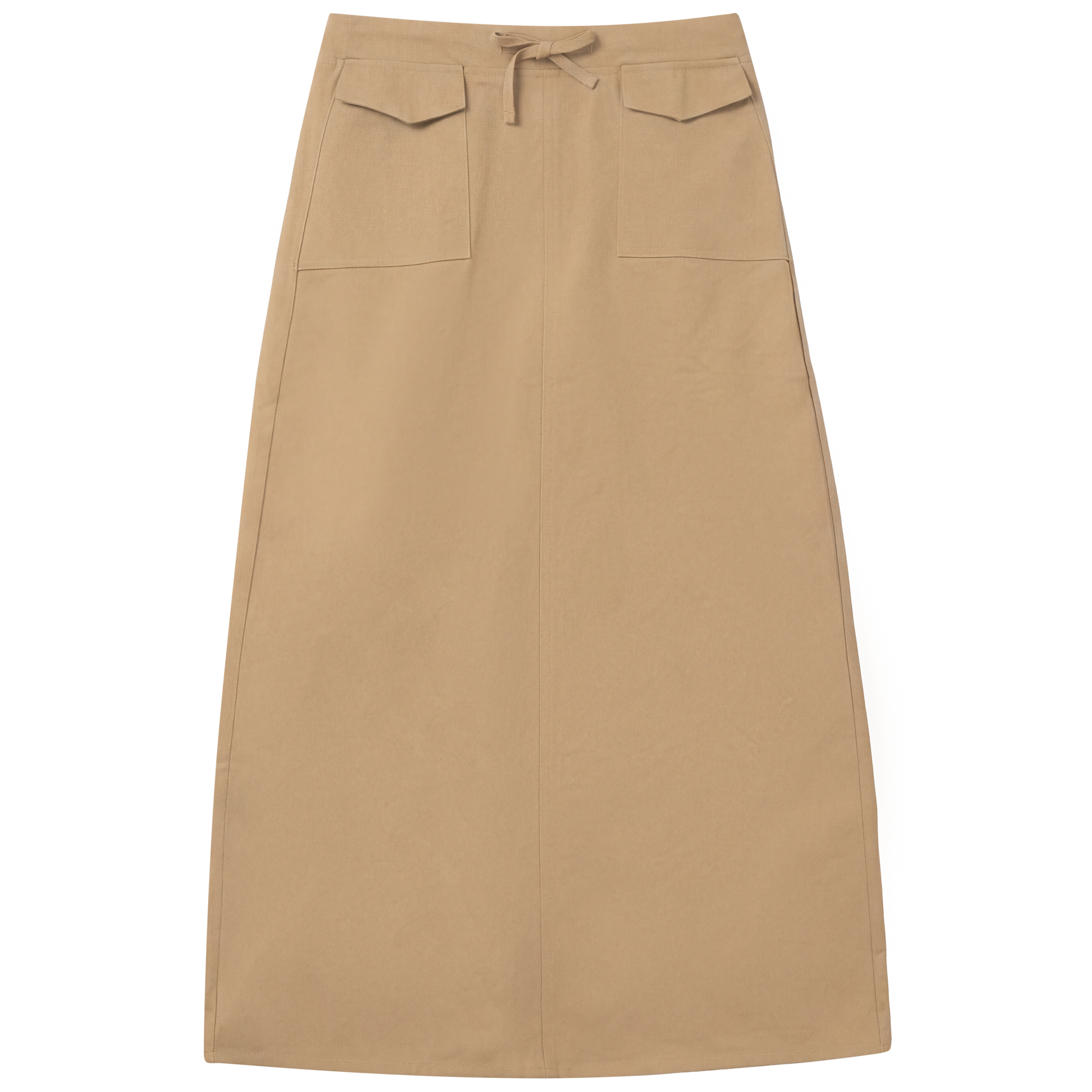 Maxi Twill Pocket Skirt in Stone by Faves