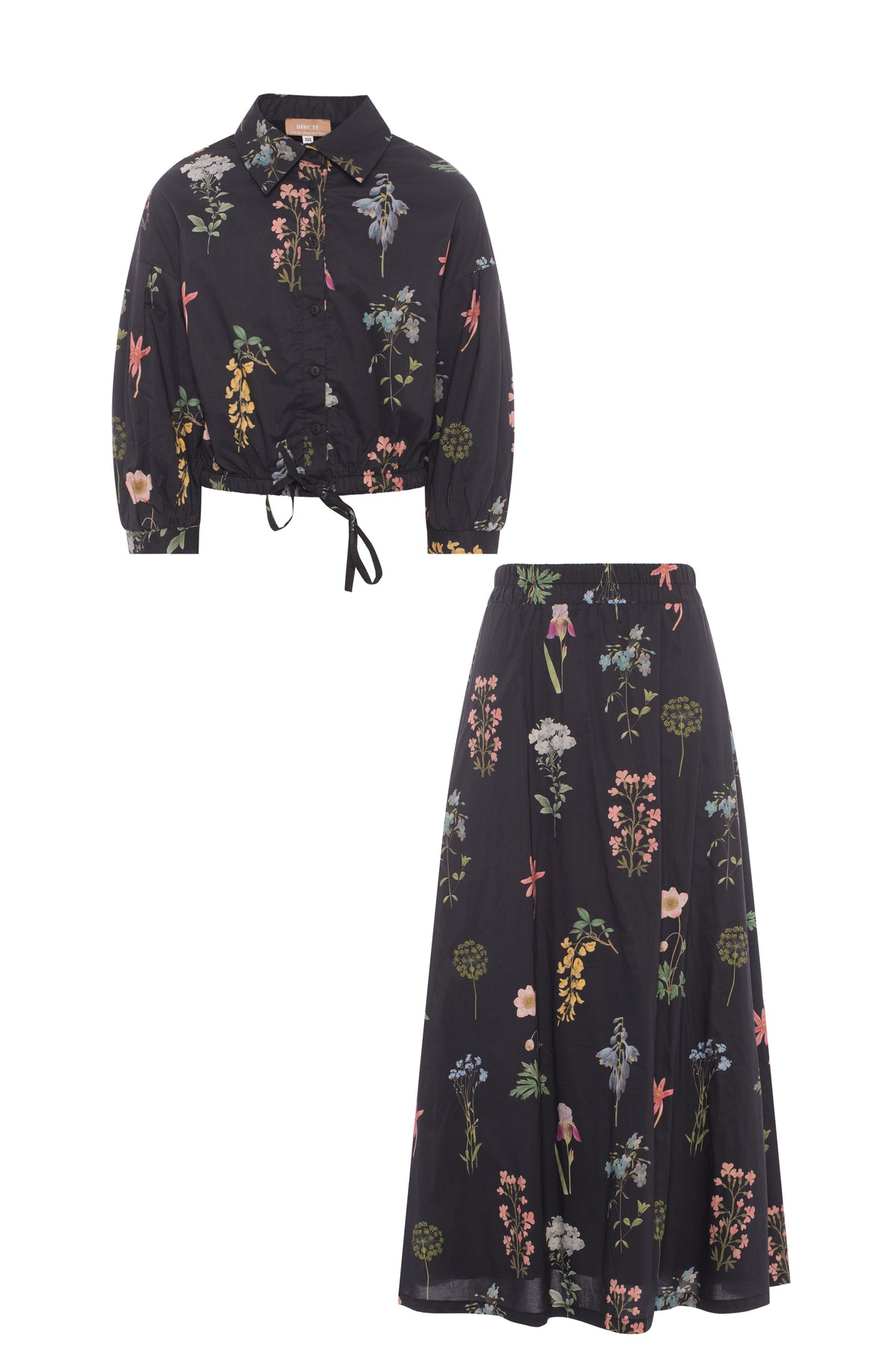2 PC Printed Cotton Maxi Set in Black by Birch