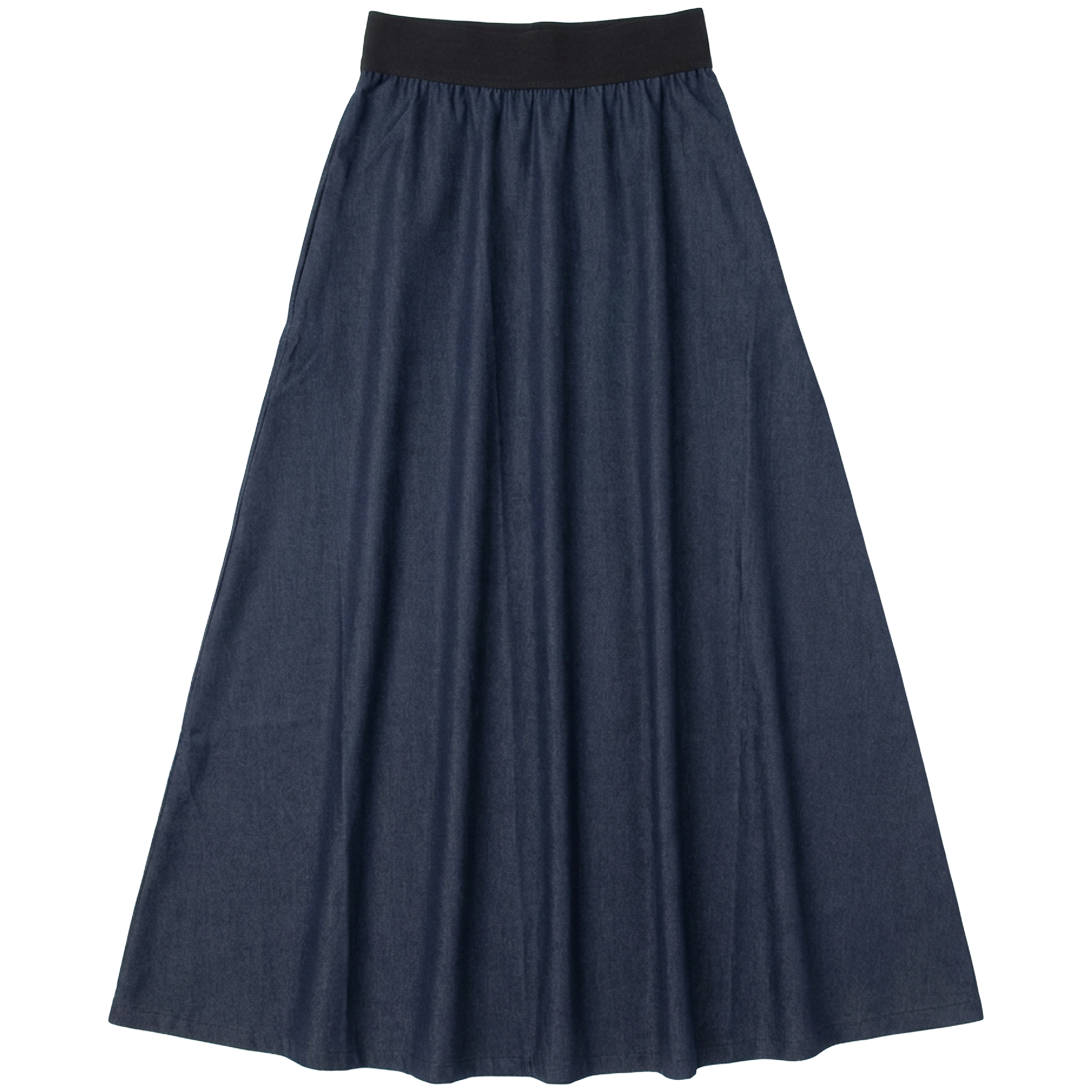 Maxi Pull On Skirt in Dark Denim by Faves