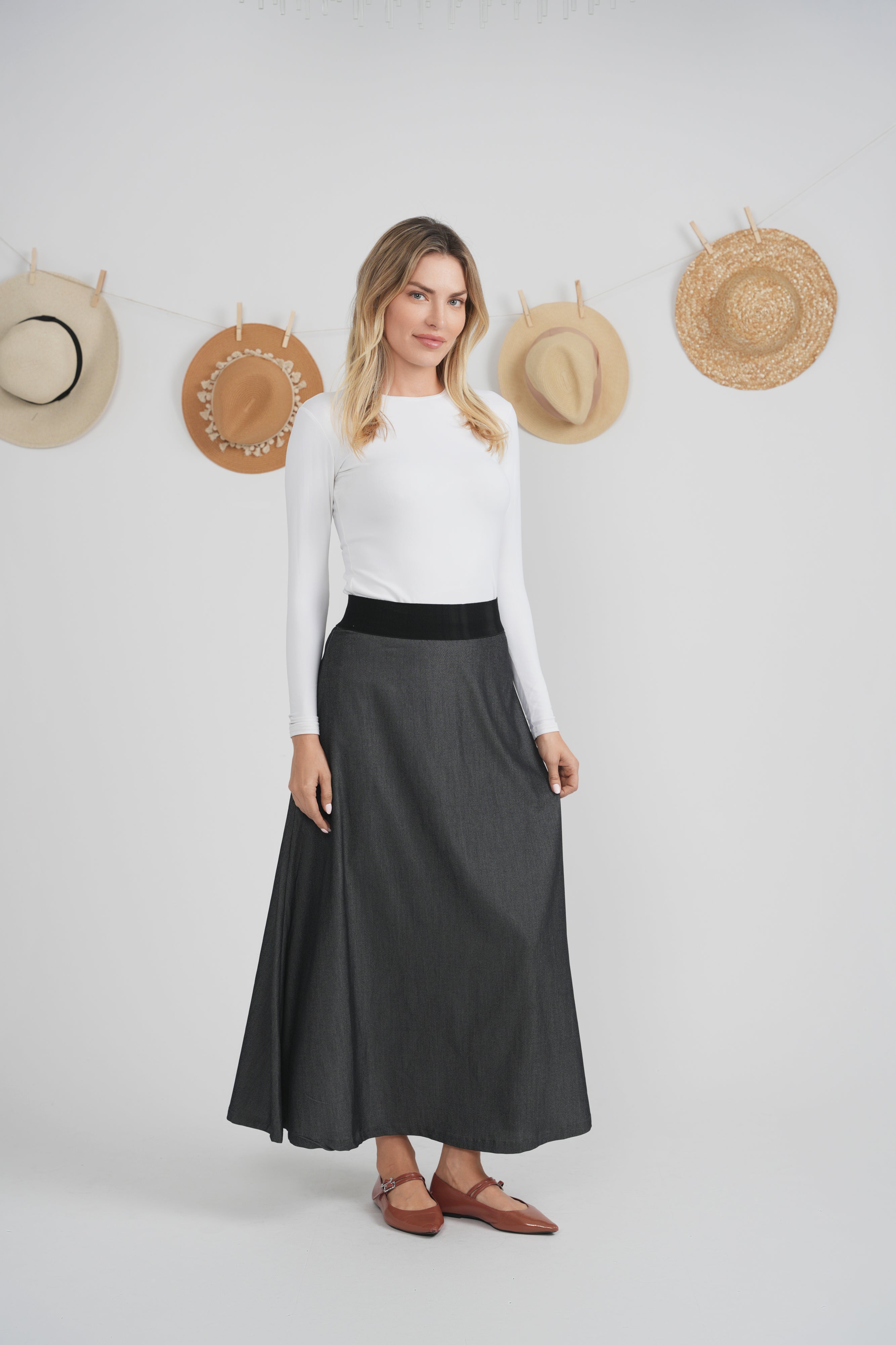 Maxi Pull On Skirt in by Faves