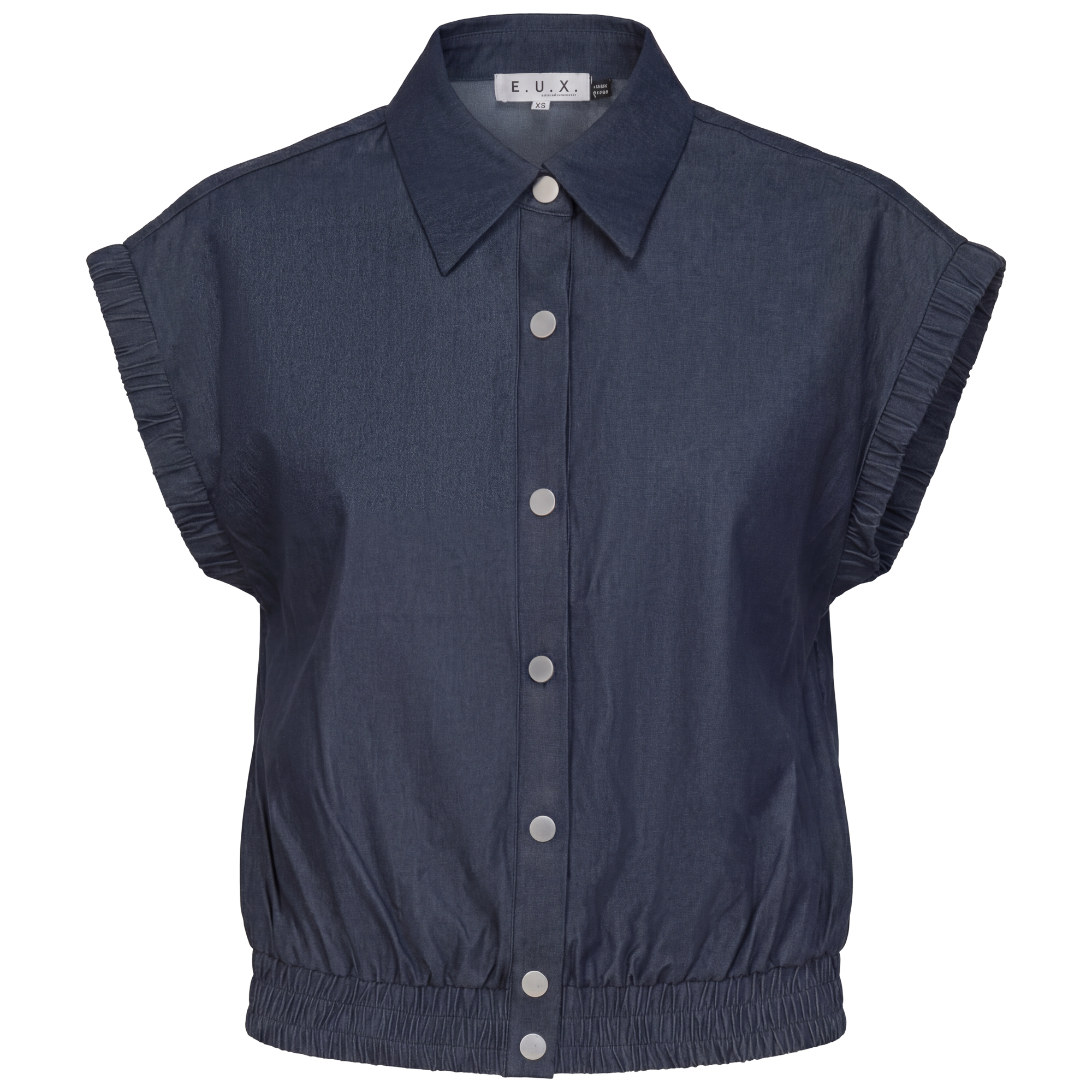 Denim Jacket Vest in Dark Denim by E.U.X. Exclusive