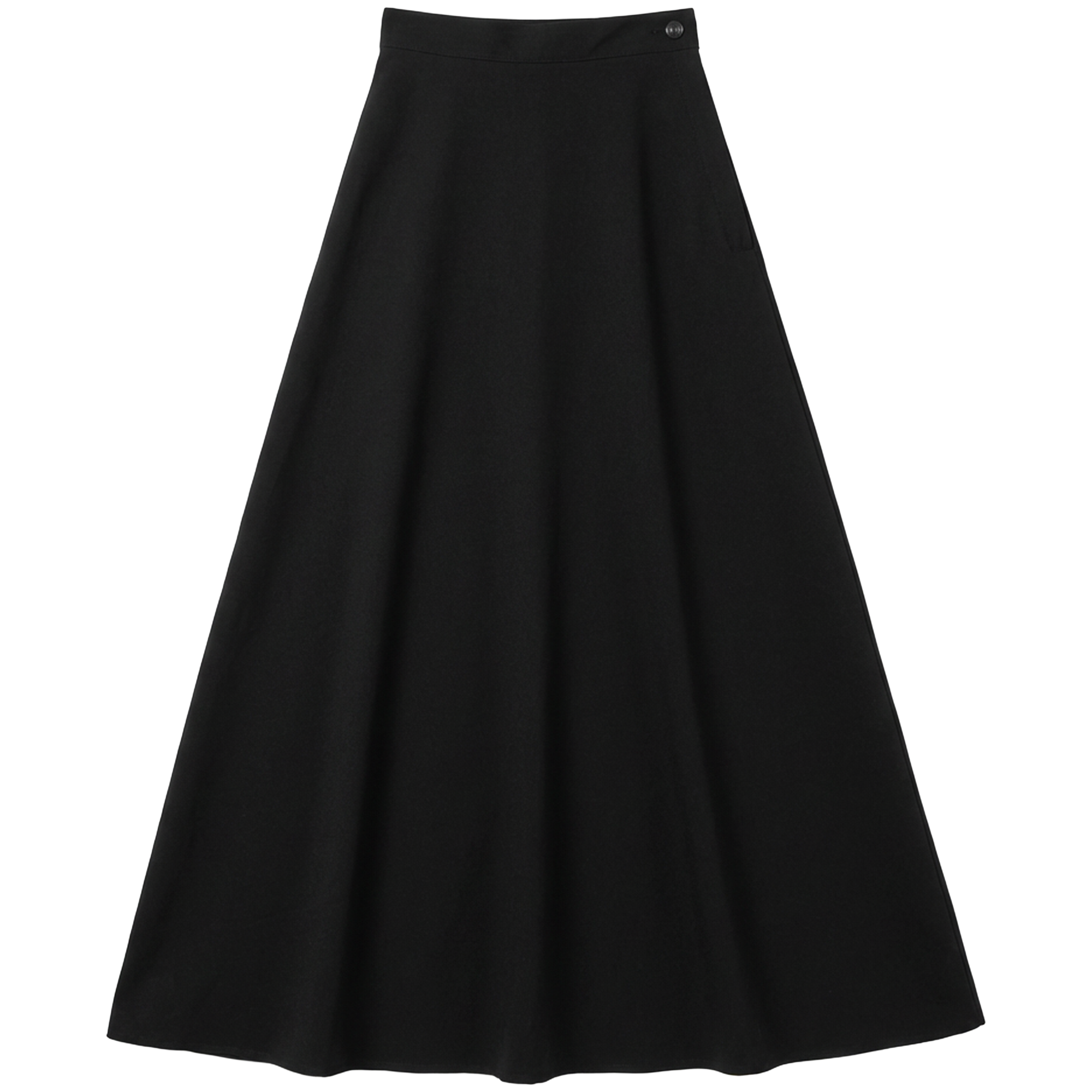 Maxi A Line Linen Skirt in Black by Midi