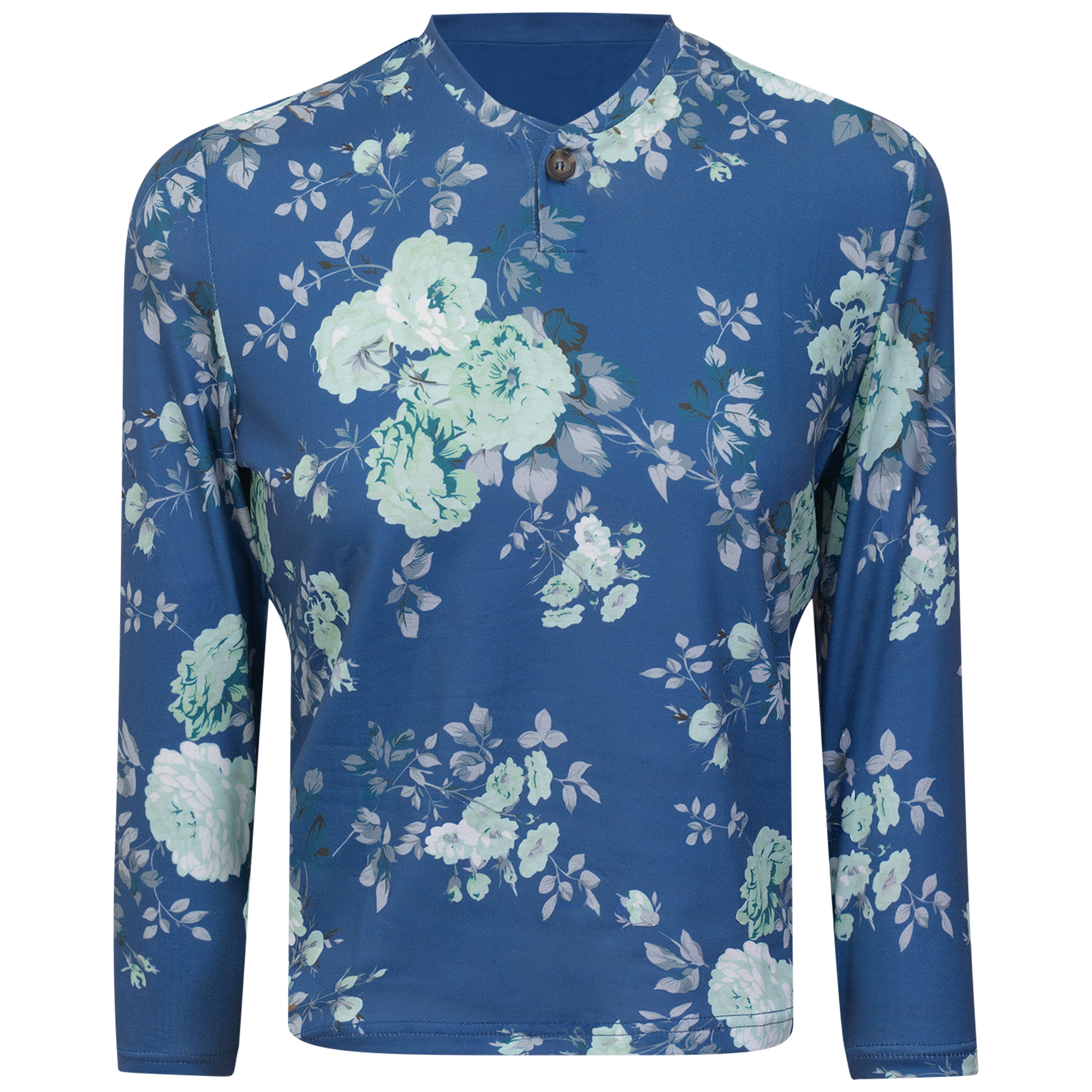 Short Henley Tee 3/4 Sleeve in Chambray by Positive