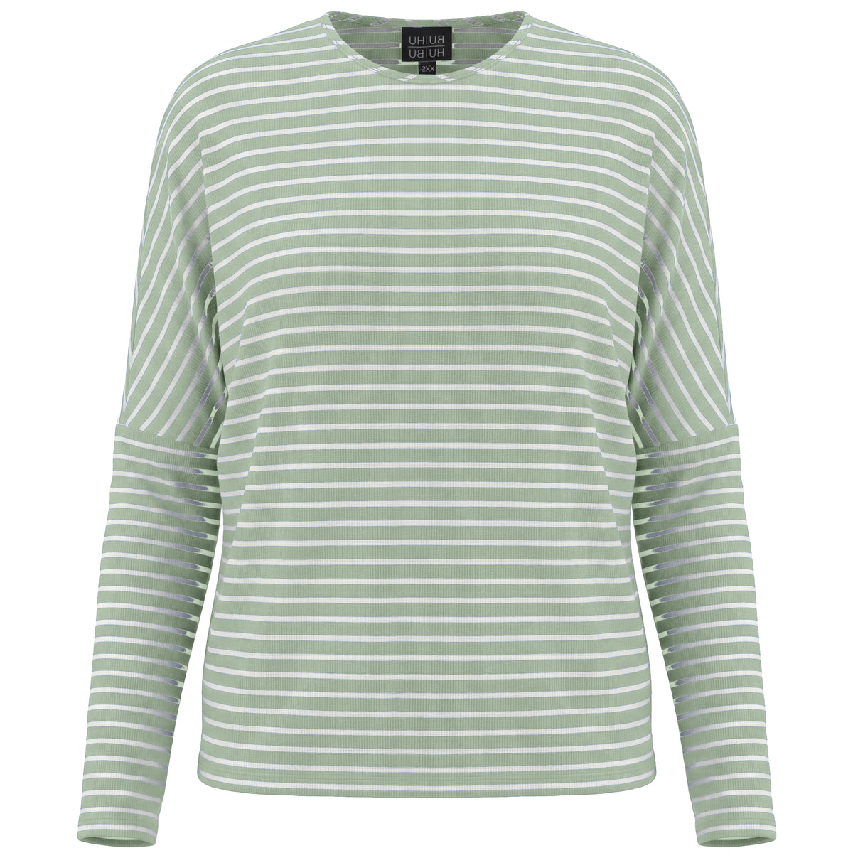 Striped V Neck Drop Shoulder Top in Mint by BuHu