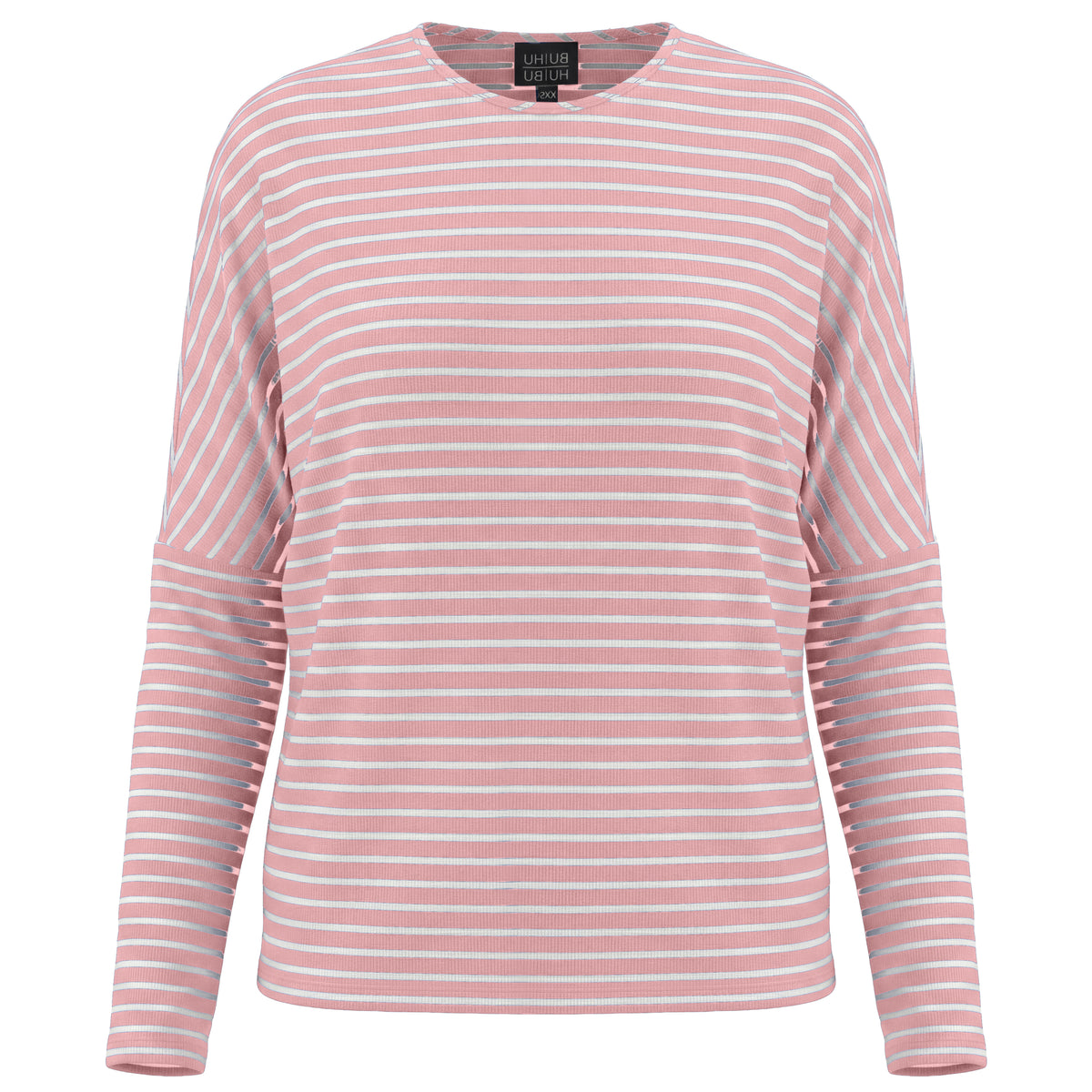 Striped V Neck Drop Shoulder Top in Pink by BuHu