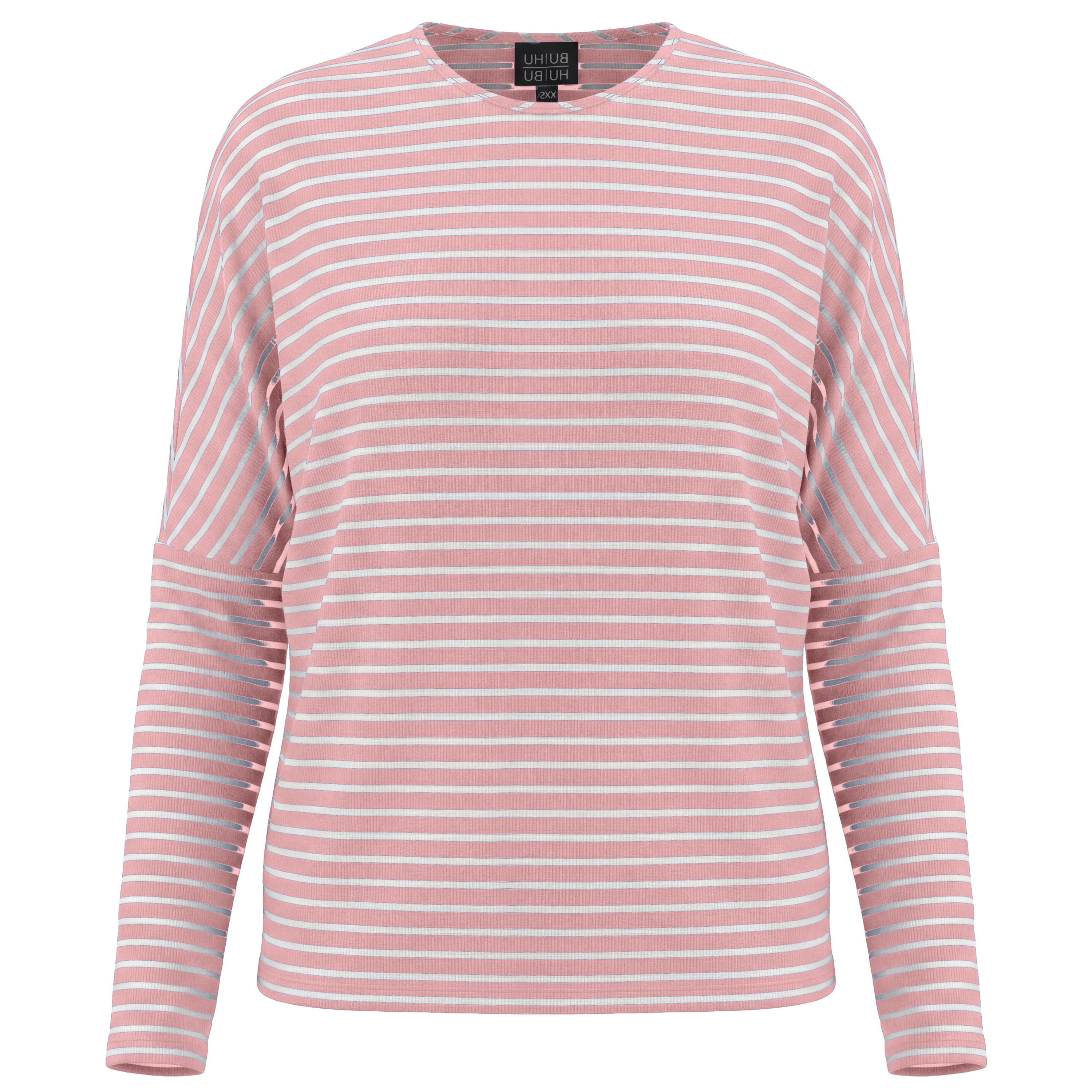 Striped V Neck Drop Shoulder Top in Pink by BuHu