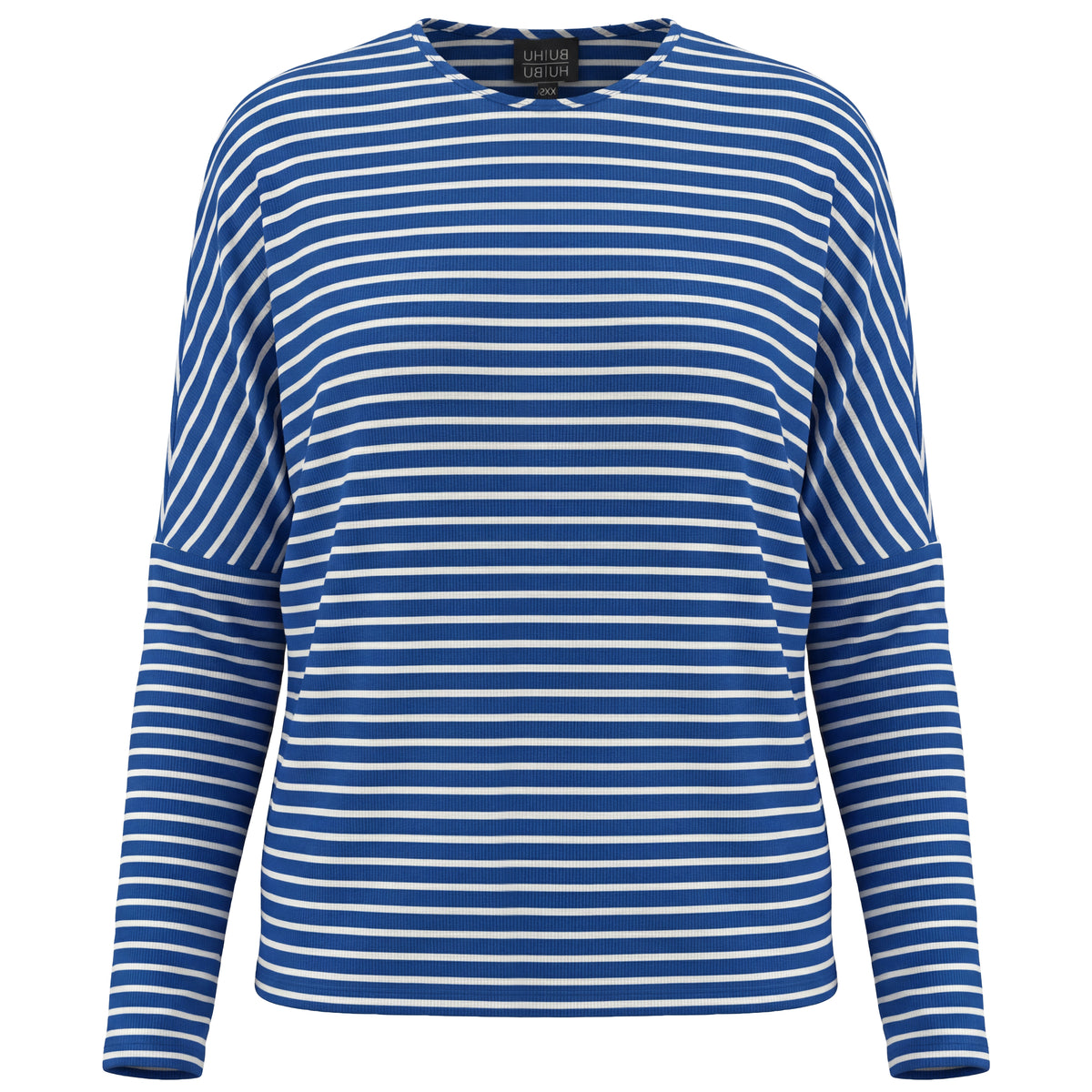 Striped V Neck Drop Shoulder Top in Sapphire by BuHu