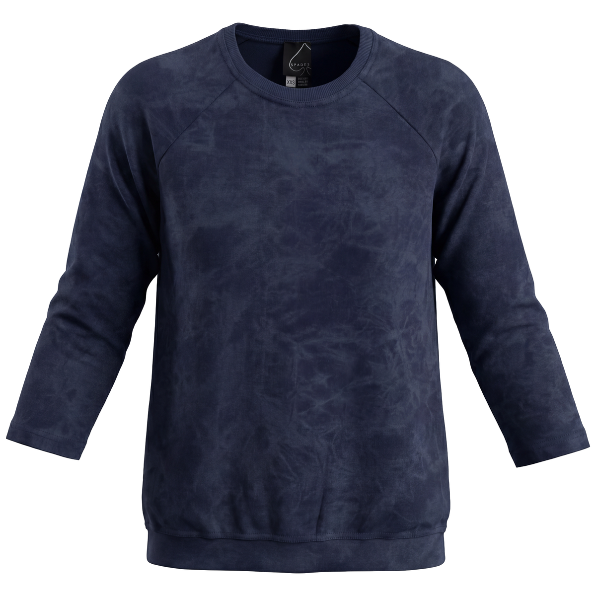 Stone Wash 3/4 Sleeve Sweatshirt in Navy by Spades