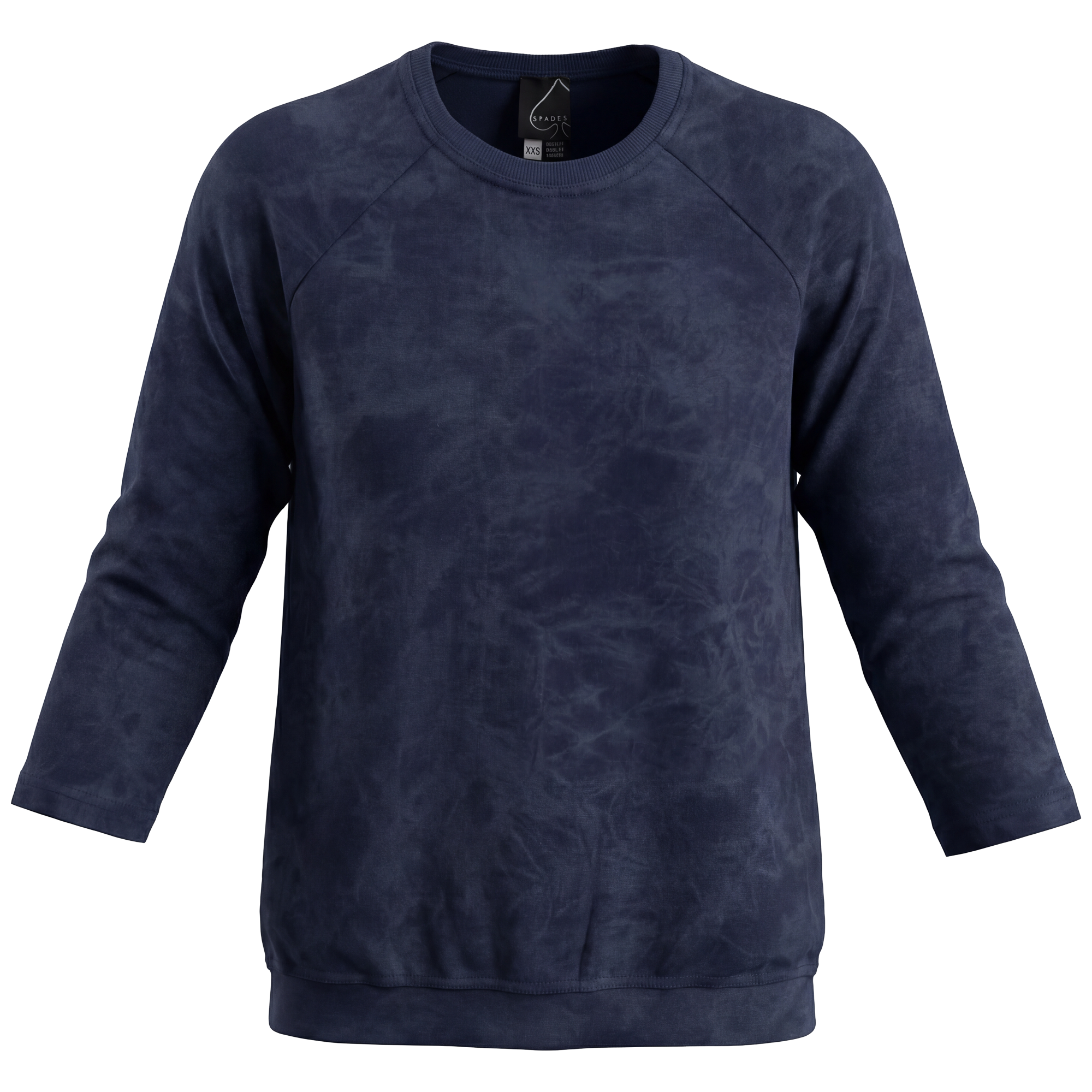 Stone Wash 3/4 Sleeve Sweatshirt in Navy by Spades