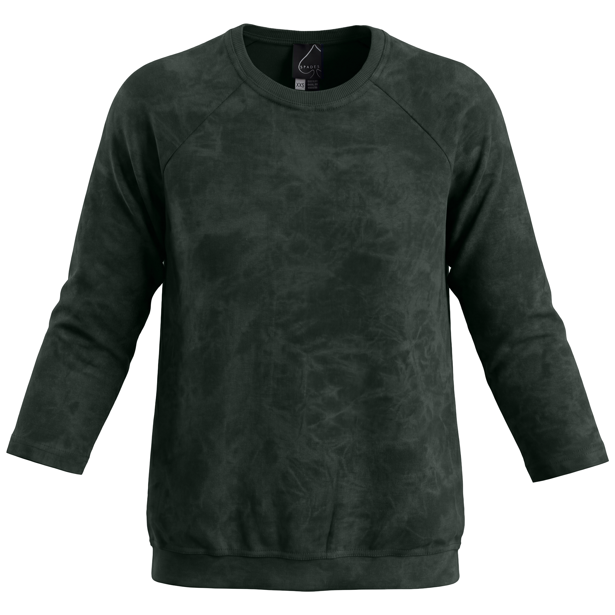 Stone Wash 3/4 Sleeve Sweatshirt in Olive by Spades