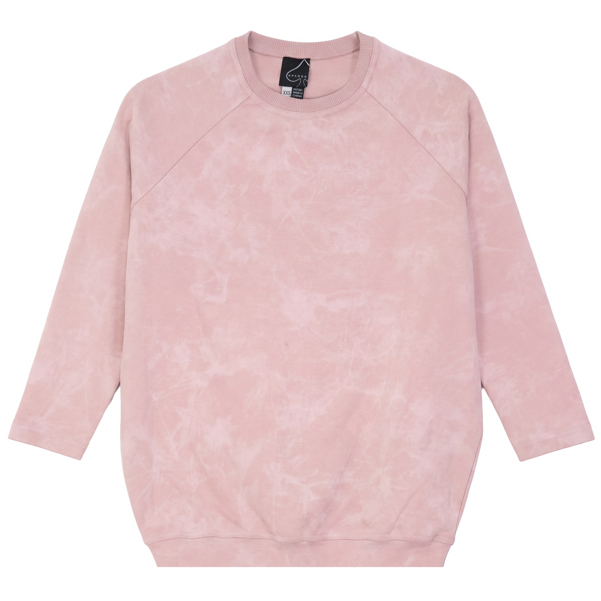 Stone Wash 3/4 Sleeve Sweatshirt in Rose by Spades