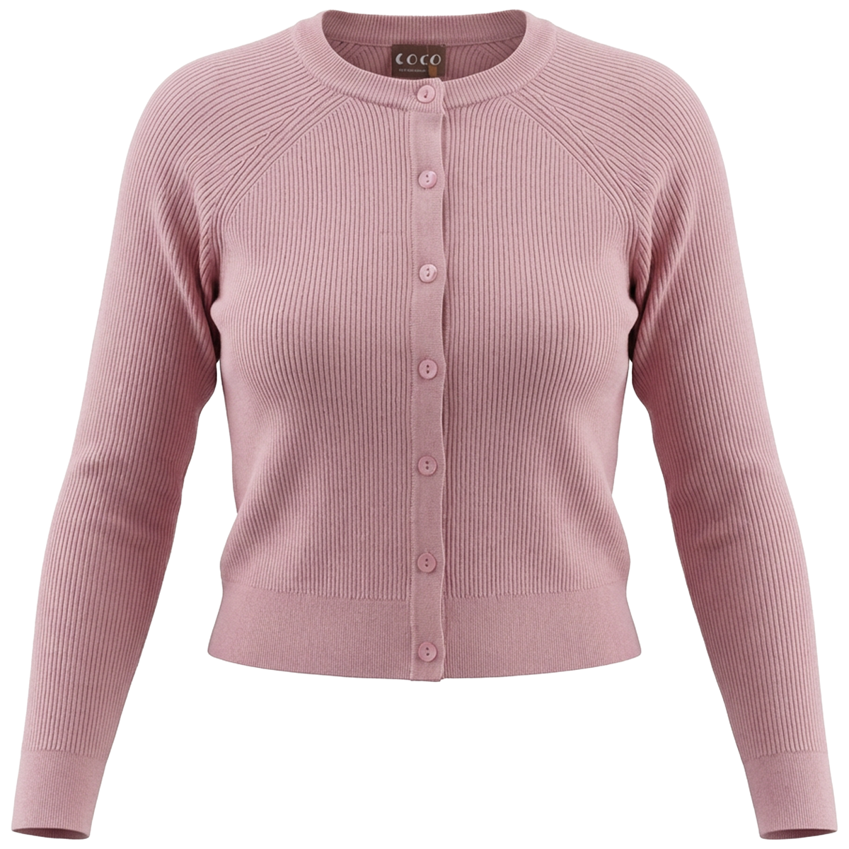 Cropped Knit Cardigan in Blush by Coco