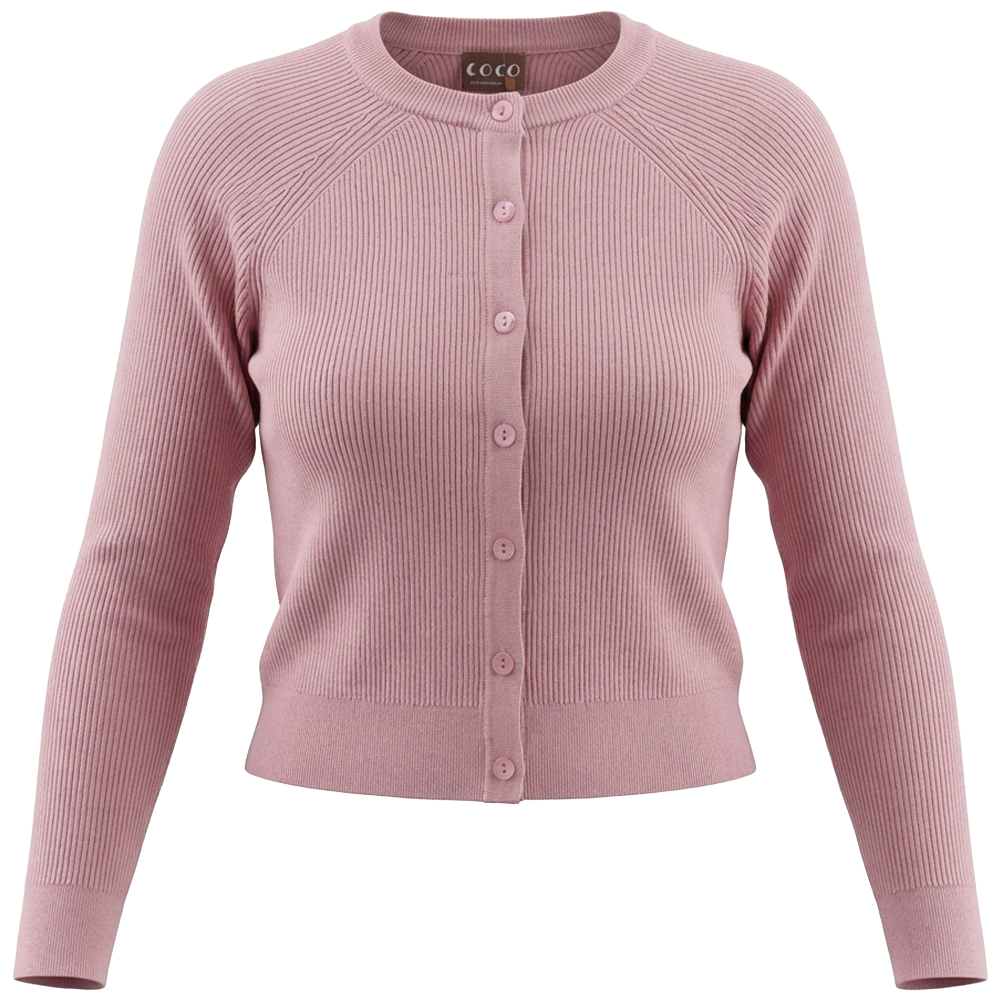 Cropped Knit Cardigan in Blush by Coco