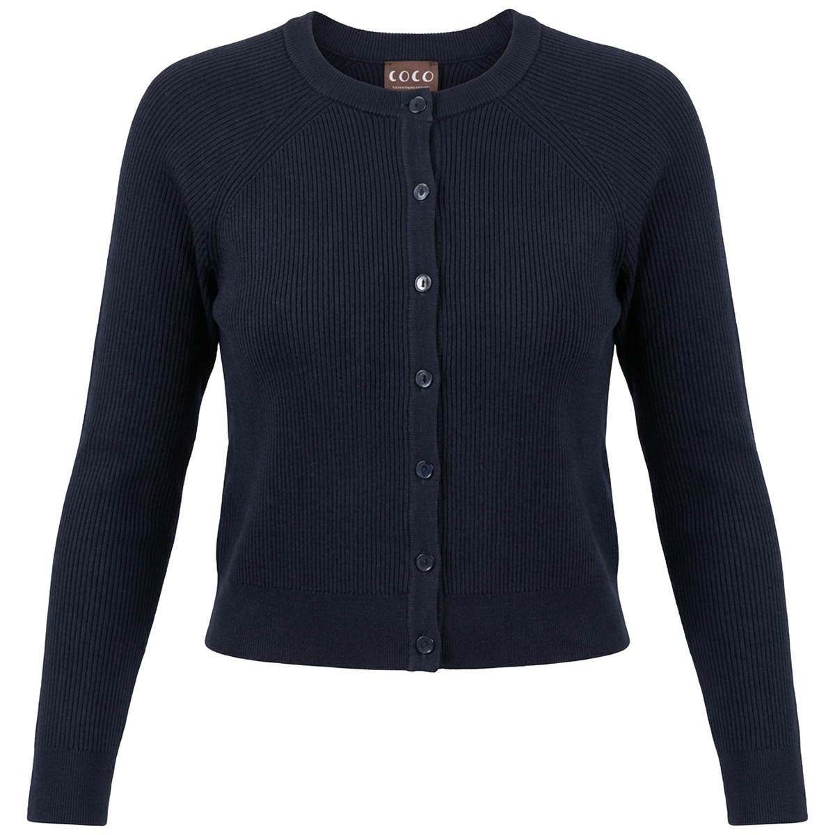 Cropped Knit Cardigan in Dark Navy by Coco